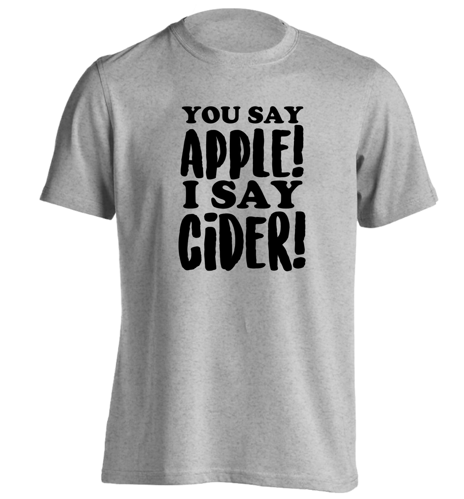You say apple I say cider! adults unisex grey Tshirt 2XL