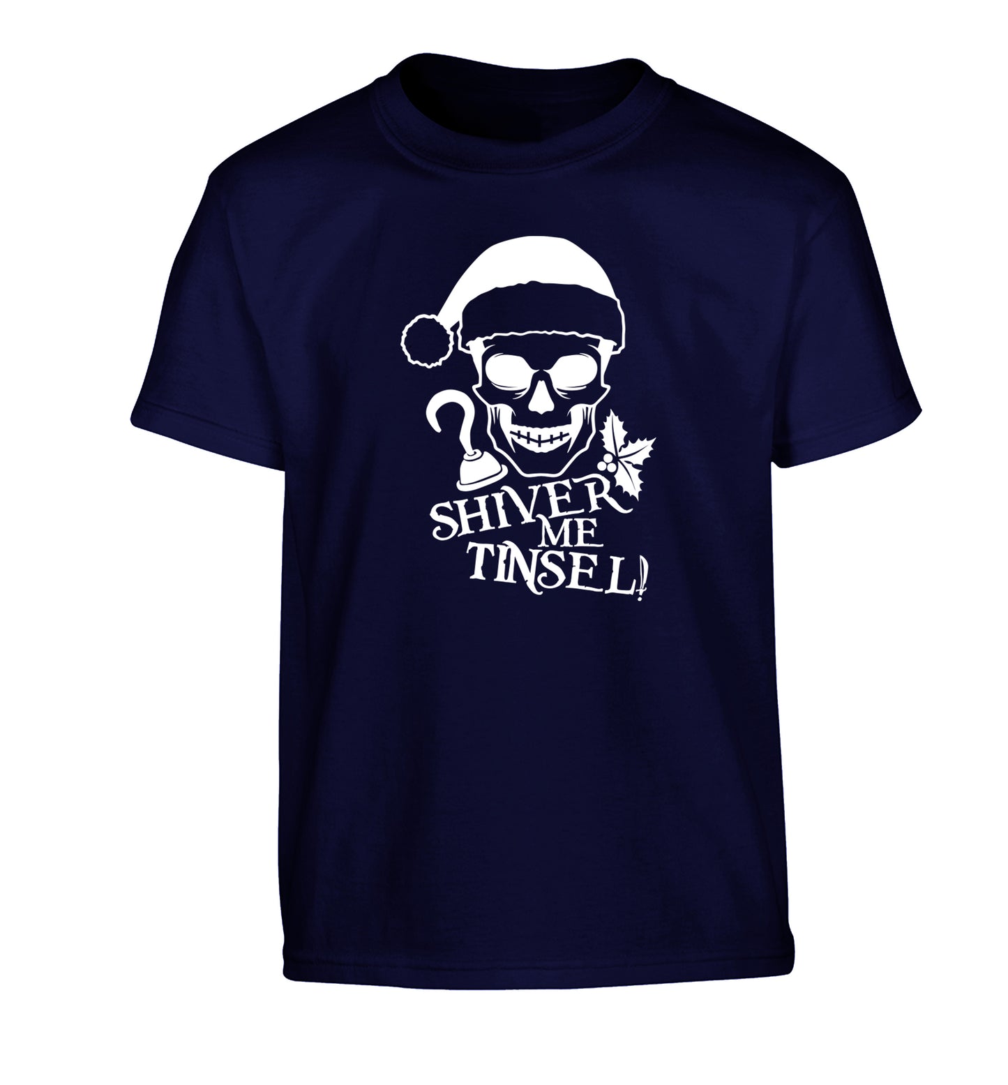 Shiver me tinsel Children's navy Tshirt 12-14 Years
