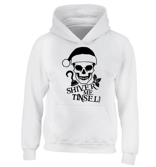 Shiver me tinsel children's white hoodie 12-14 Years