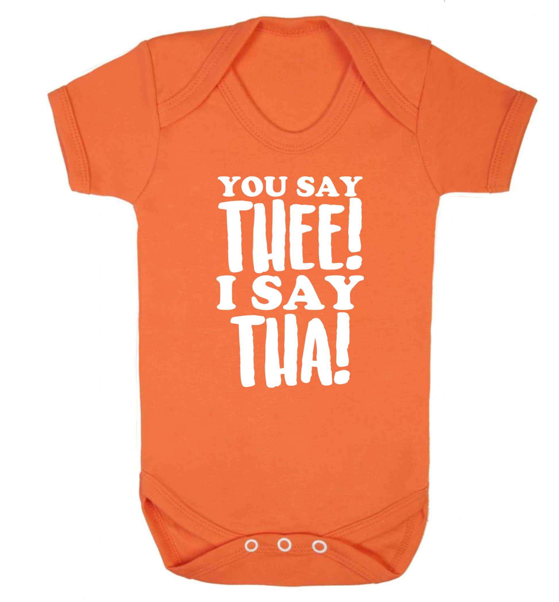 You say thee I say tha Baby Vest orange 18-24 months