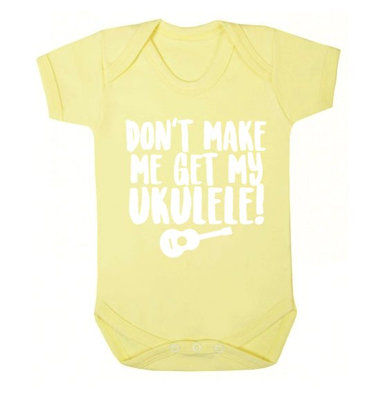 Don't make me get my ukulele Baby Vest pale yellow 18-24 months