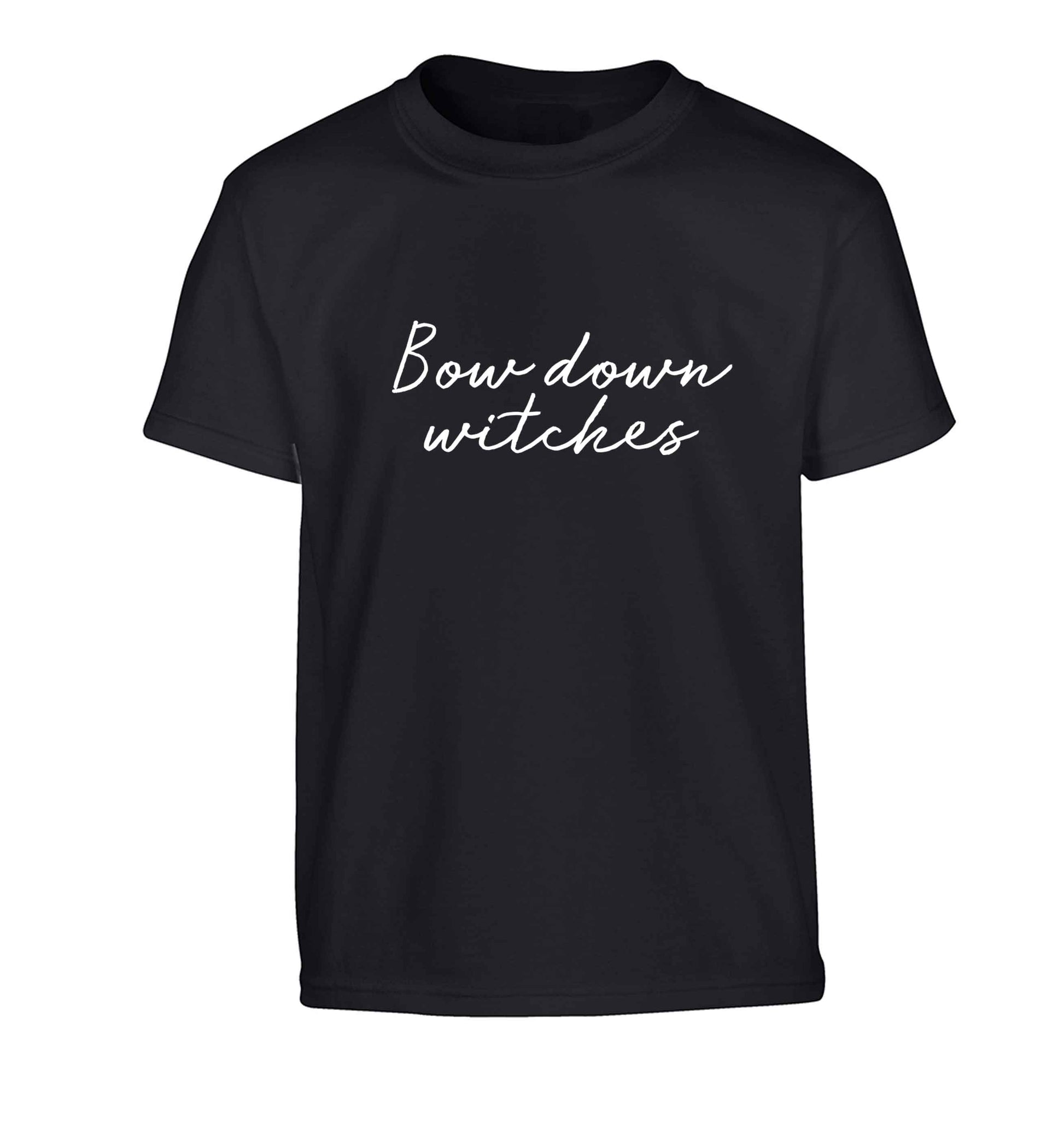 Bow down witches Children's black Tshirt 12-13 Years
