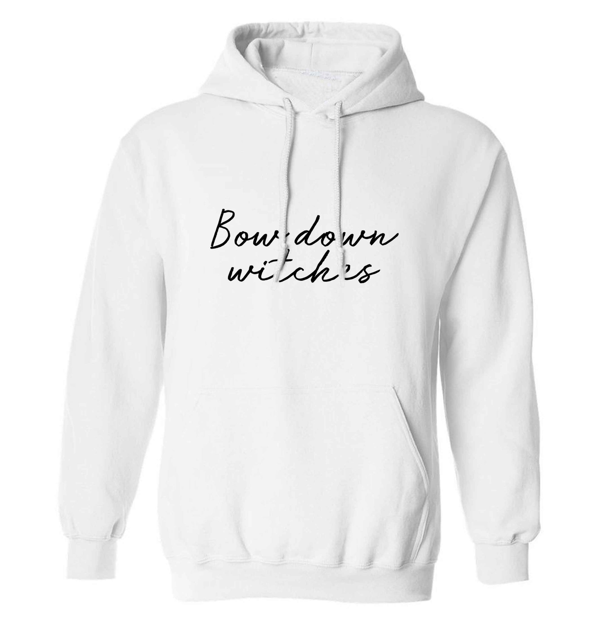 Bow down witches adults unisex white hoodie 2XL