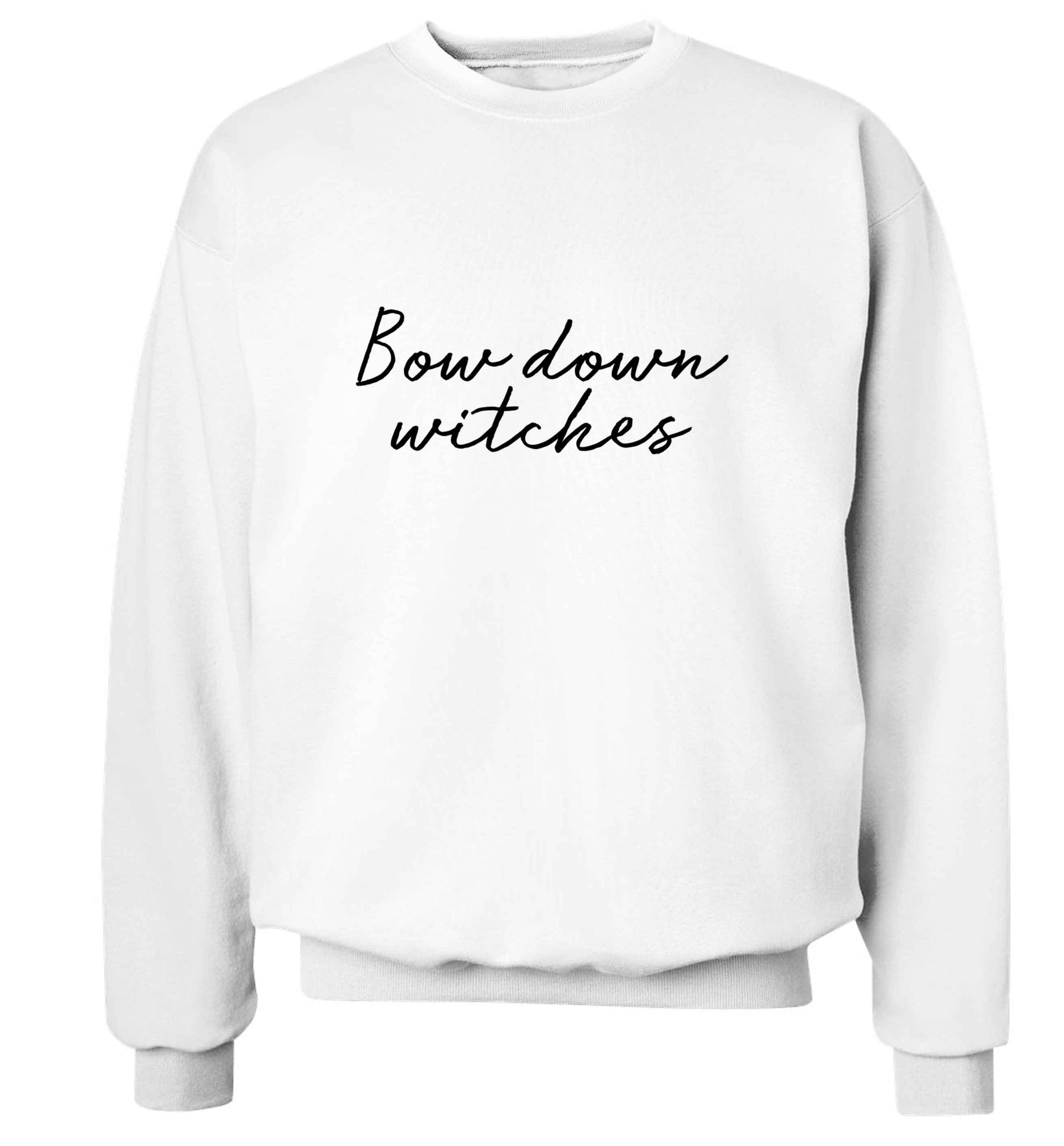 Bow down witches adult's unisex white sweater 2XL