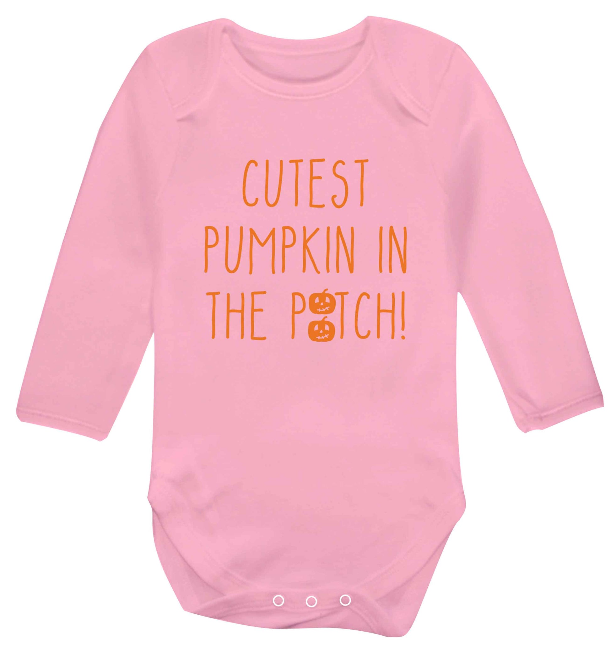 Calm Pumpkin Season baby vest long sleeved pale pink 6-12 months
