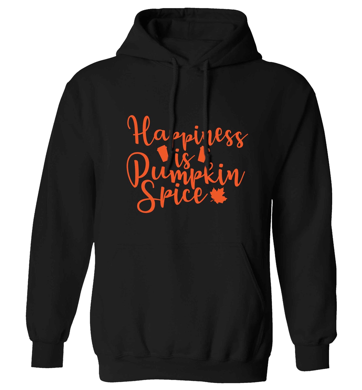 Happiness Pumpkin Spice adults unisex black hoodie 2XL