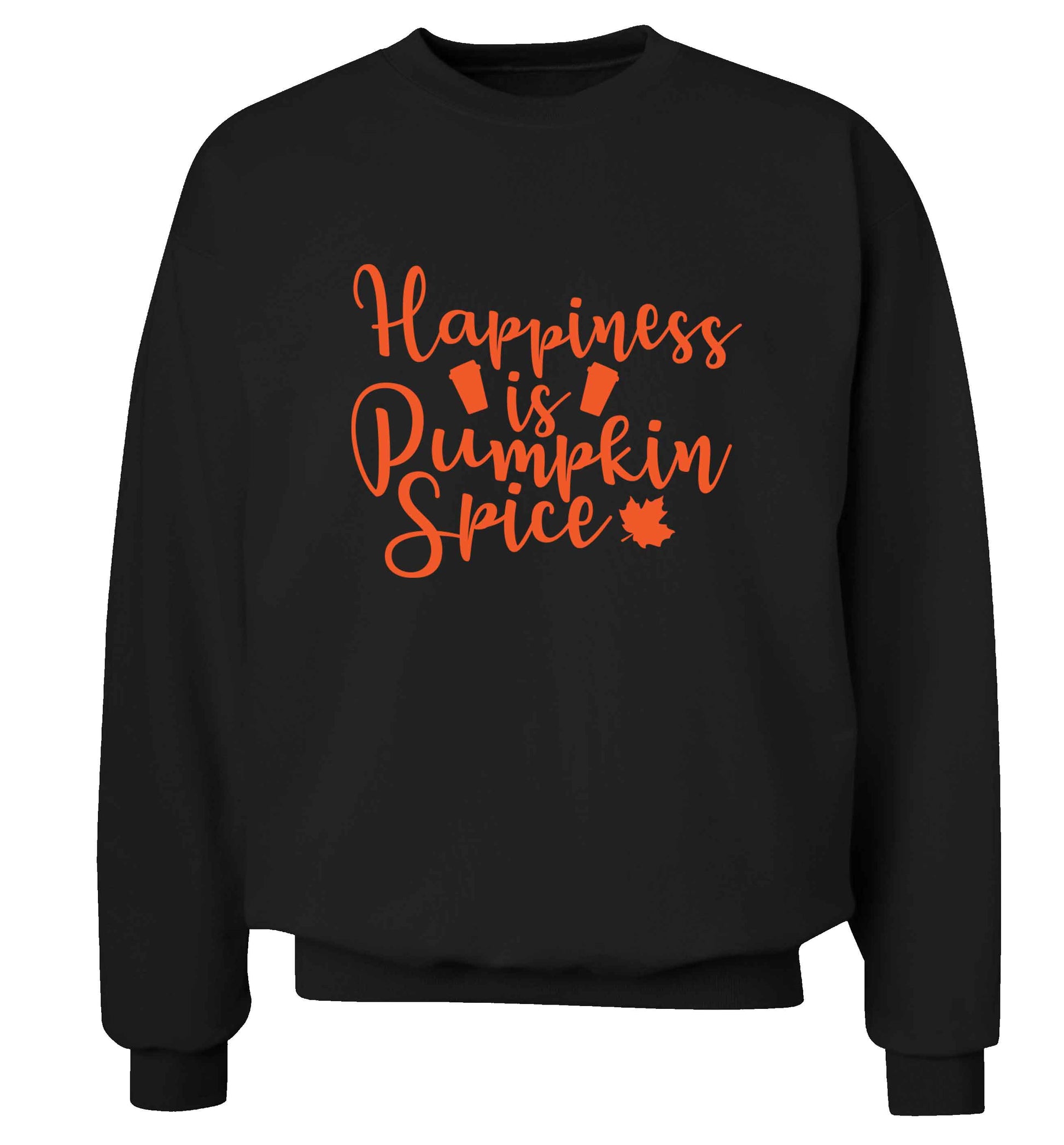 Happiness Pumpkin Spice adult's unisex black sweater 2XL