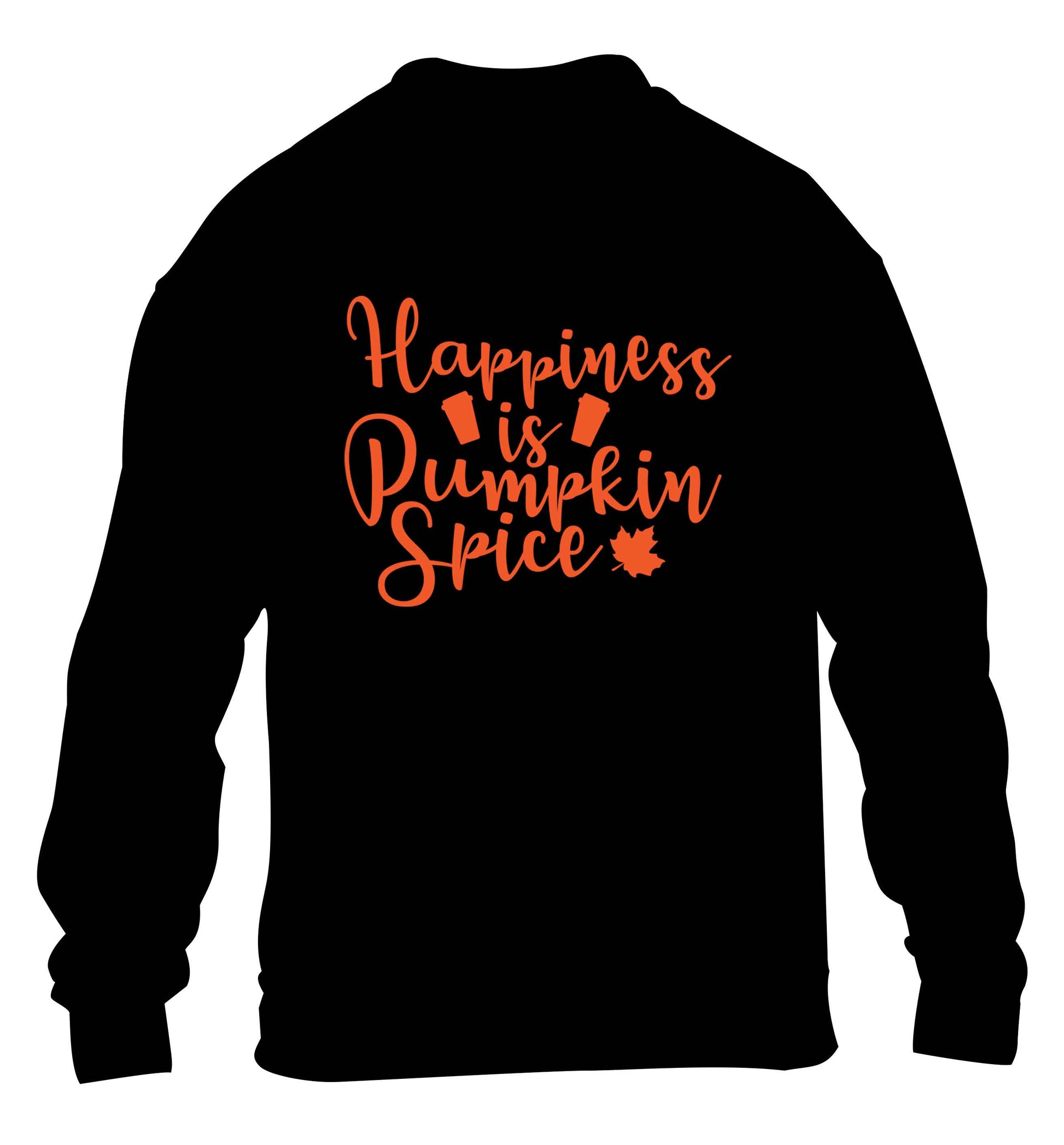 Happiness Pumpkin Spice children's black sweater 12-13 Years