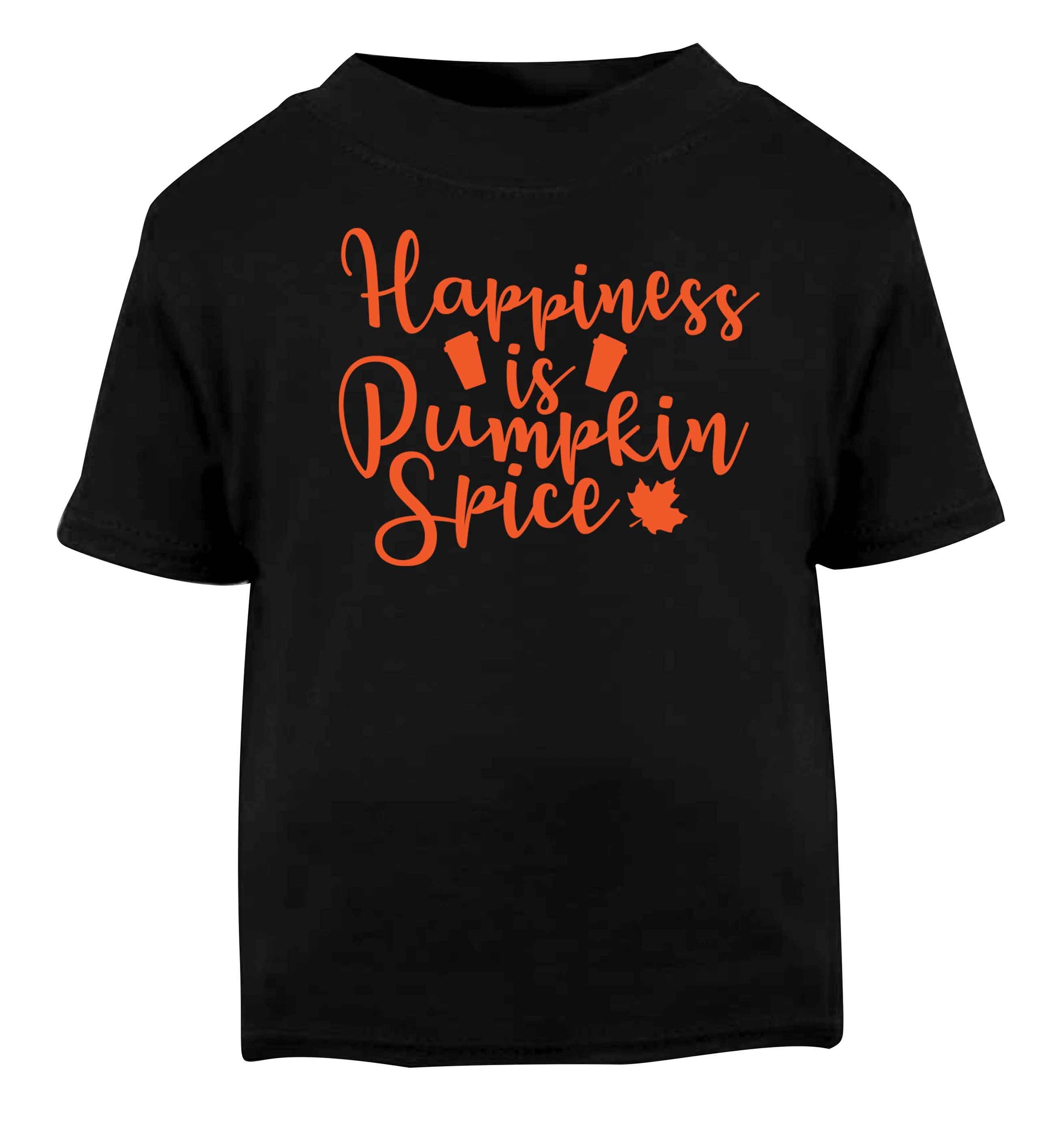 Happiness Pumpkin Spice Black baby toddler Tshirt 2 years