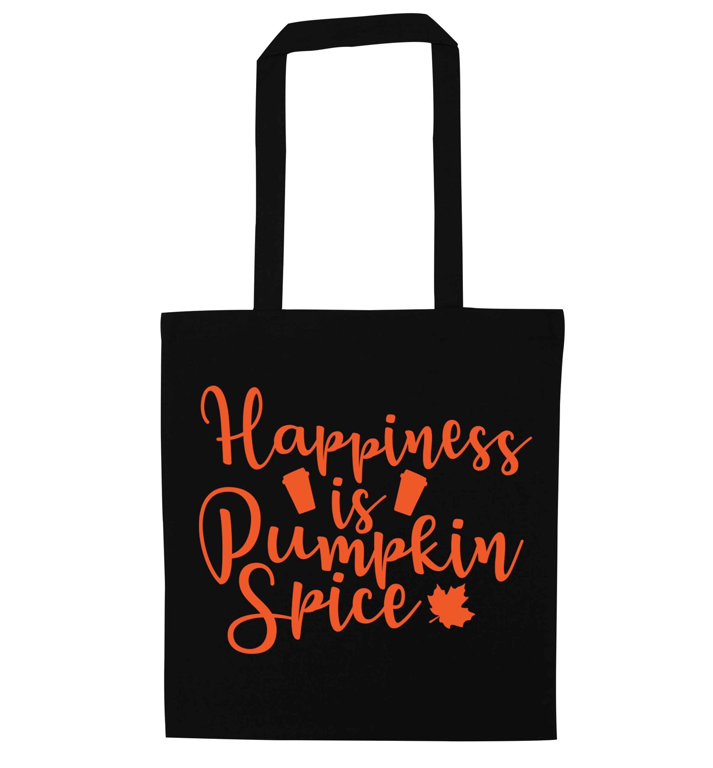 Happiness Pumpkin Spice black tote bag