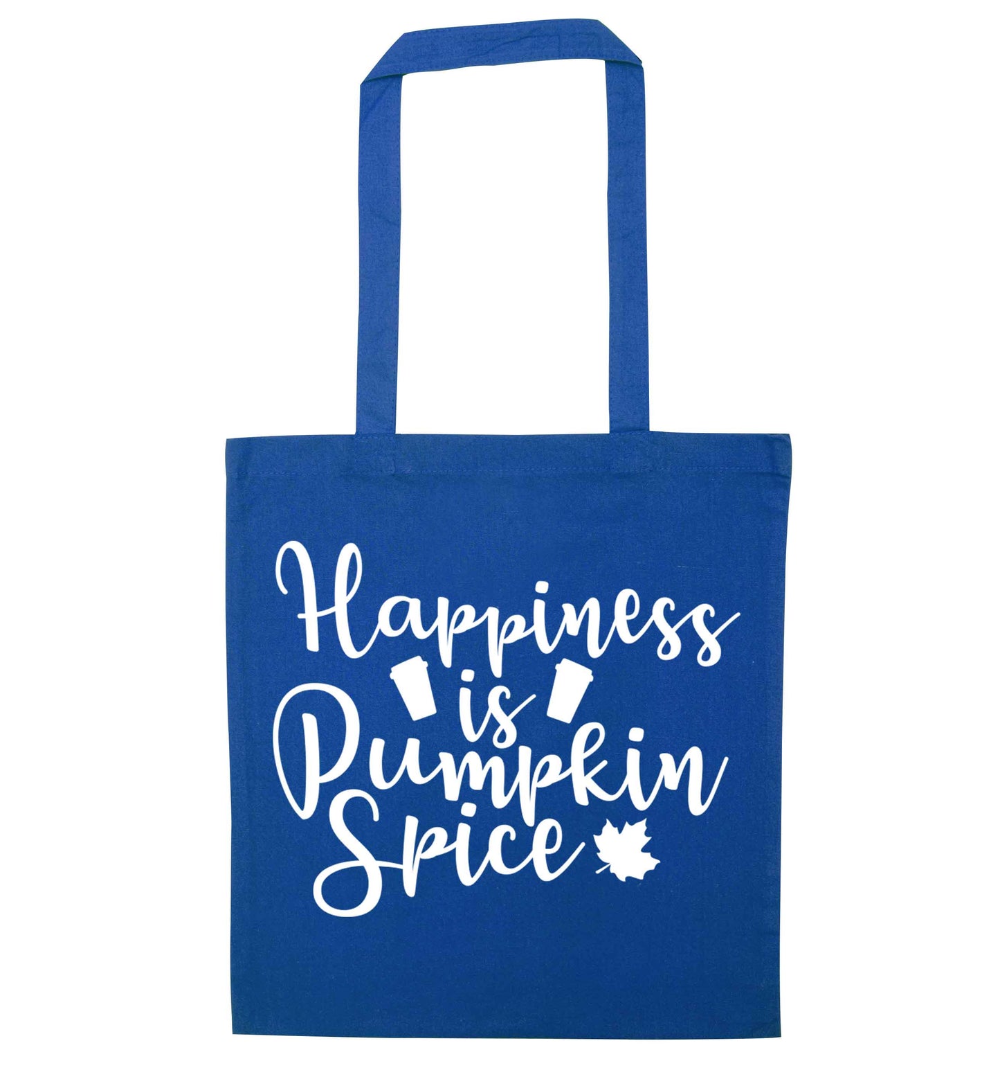 Happiness Pumpkin Spice blue tote bag