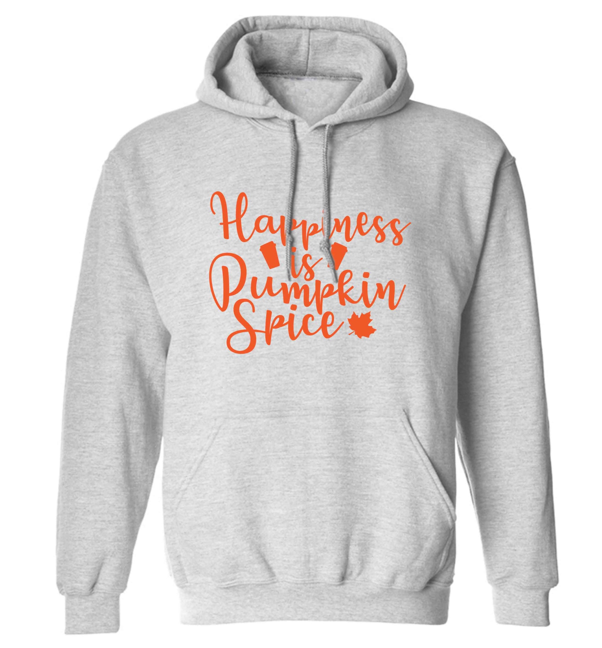 Happiness Pumpkin Spice adults unisex grey hoodie 2XL