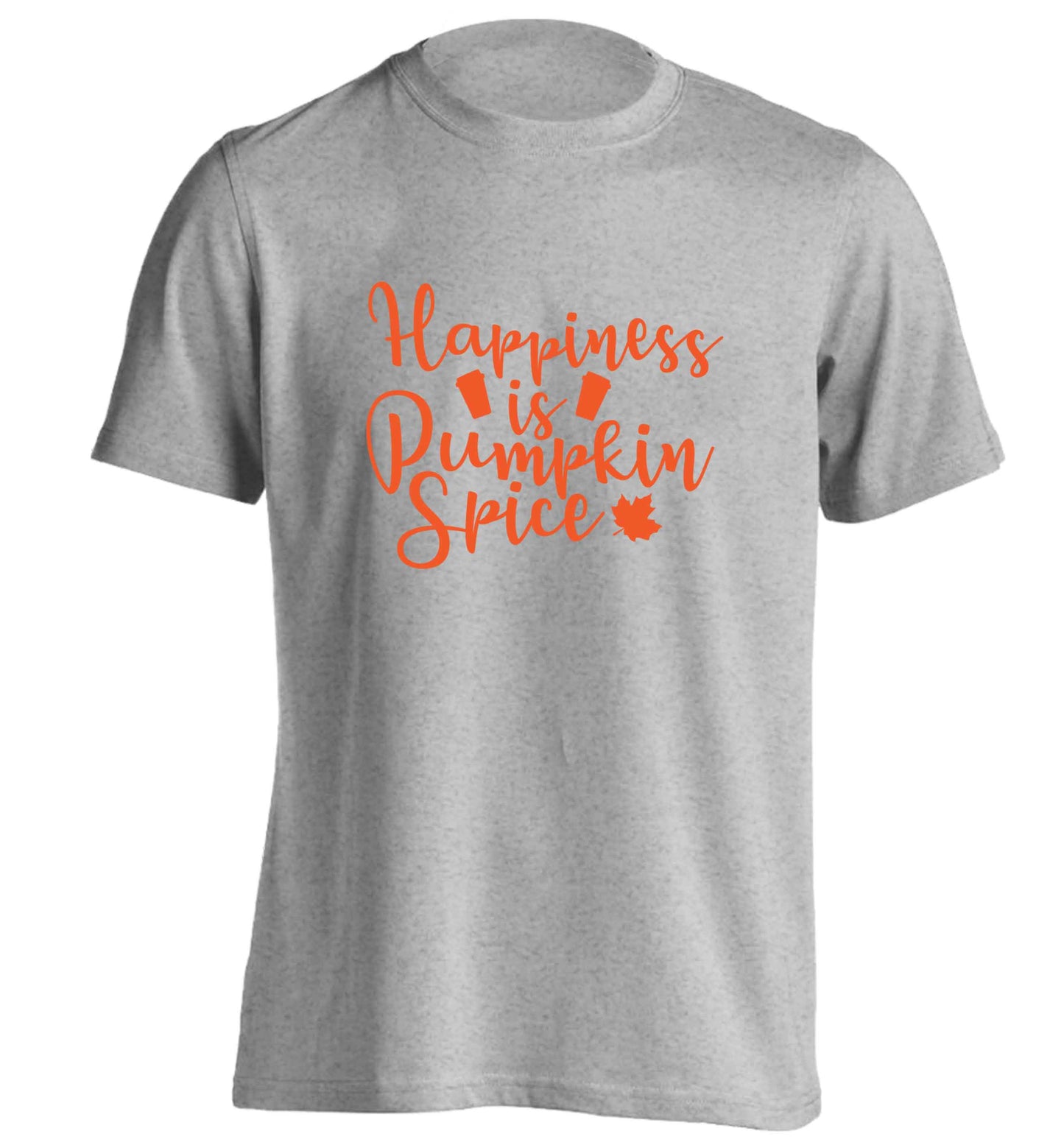 Happiness Pumpkin Spice adults unisex grey Tshirt 2XL