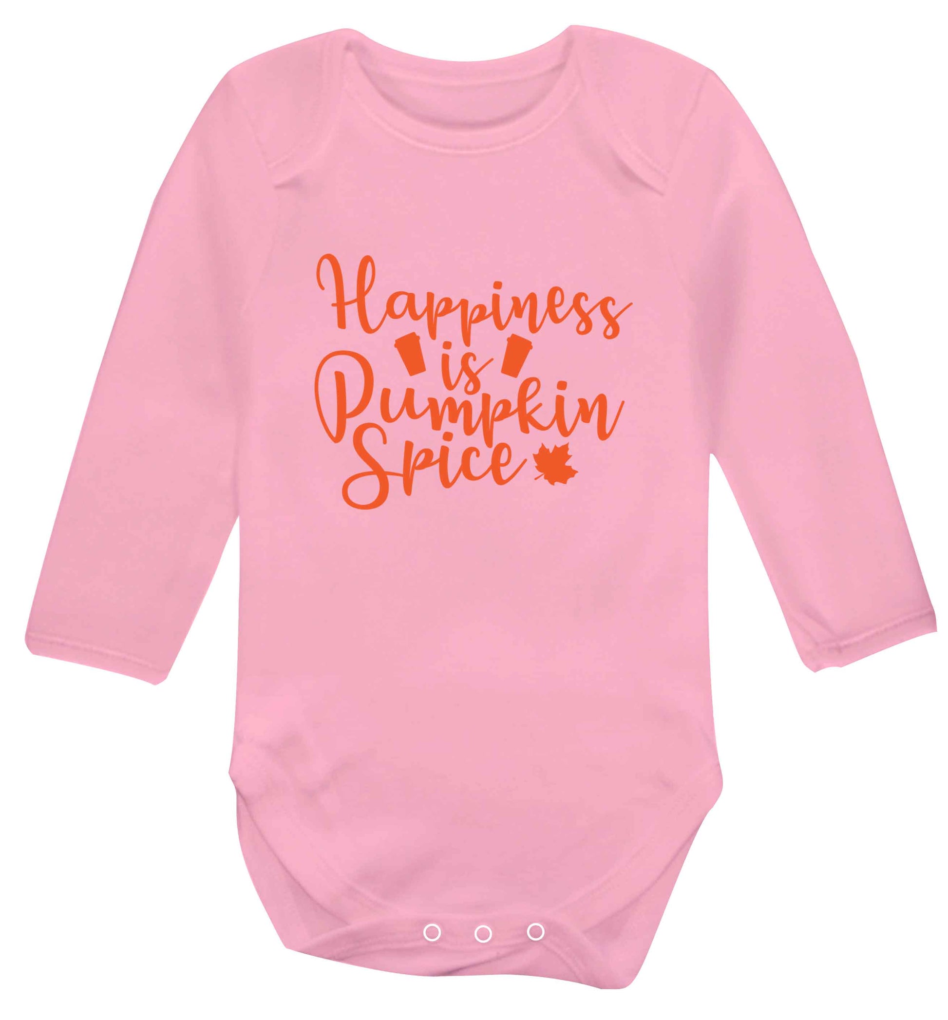 Happiness Pumpkin Spice baby vest long sleeved pale pink 6-12 months
