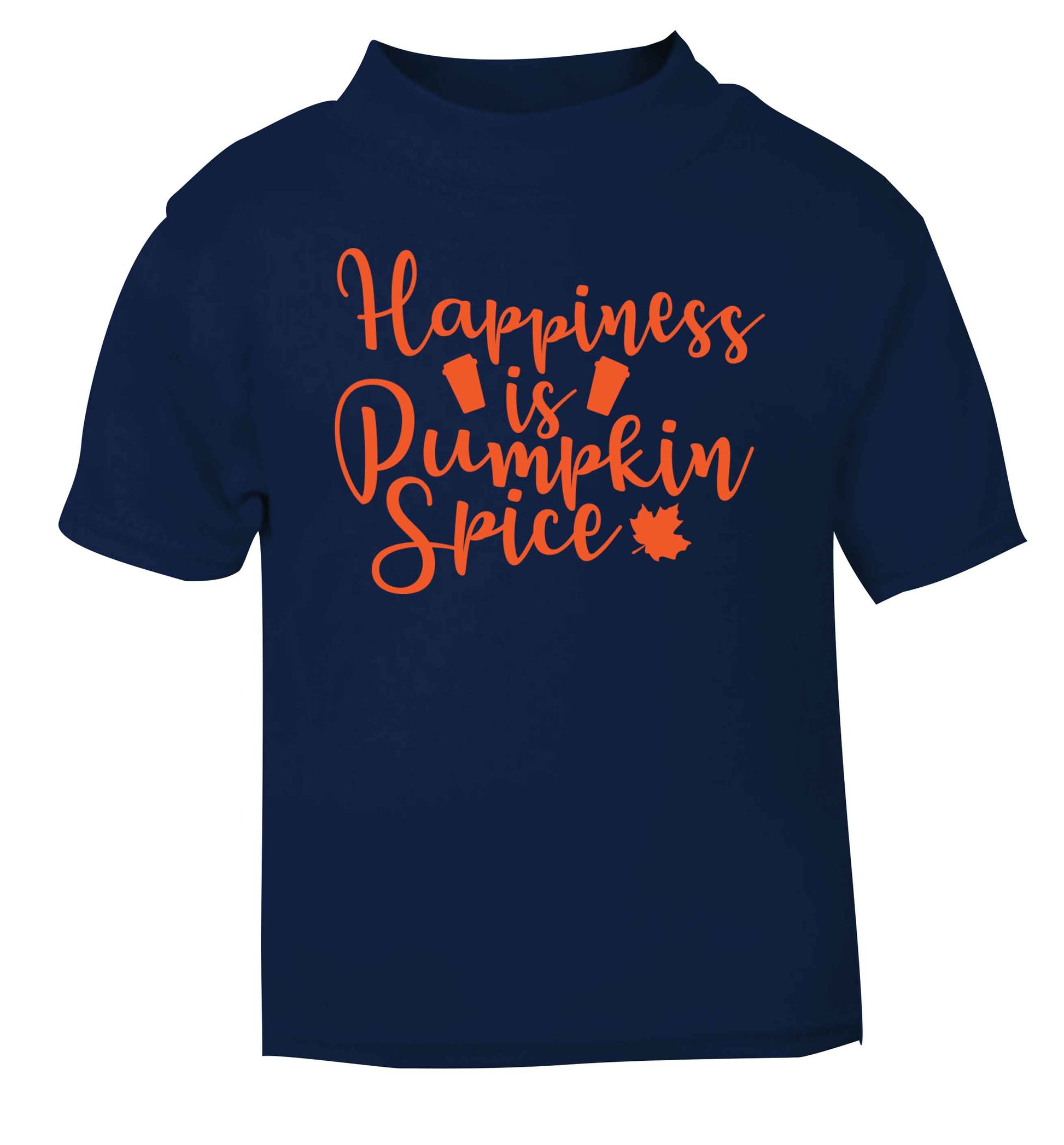 Happiness Pumpkin Spice navy baby toddler Tshirt 2 Years