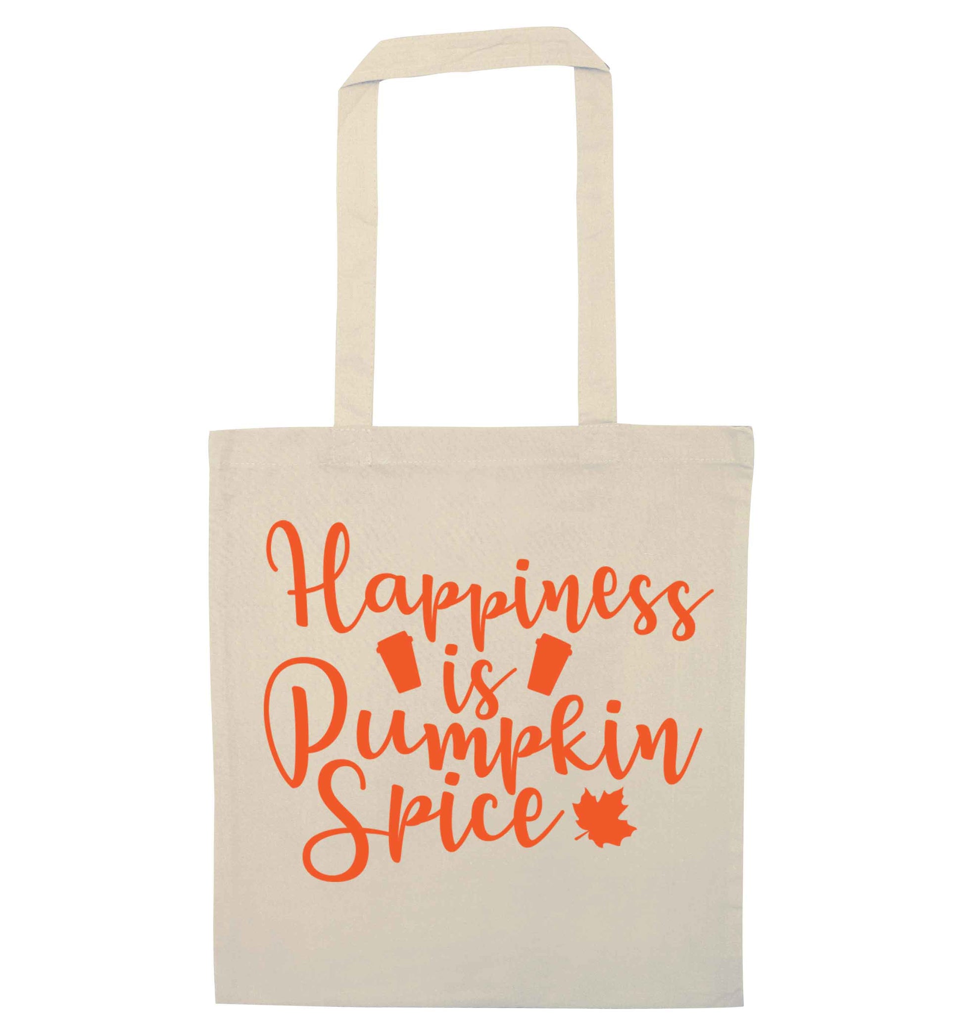 Happiness Pumpkin Spice natural tote bag