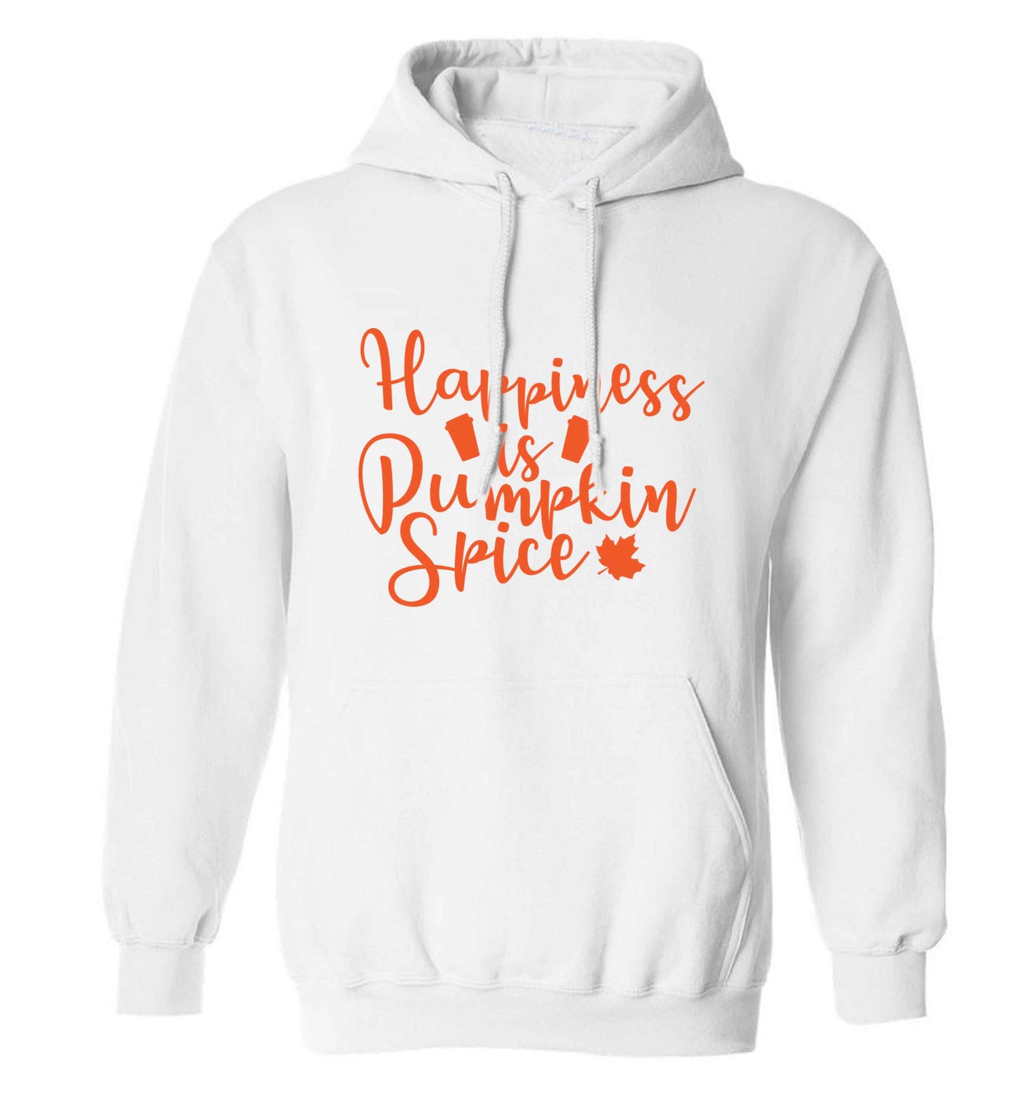 Happiness Pumpkin Spice adults unisex white hoodie 2XL