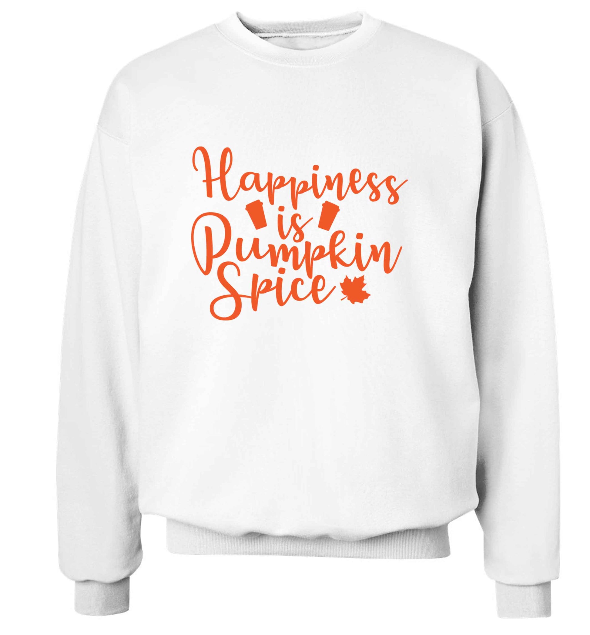 Happiness Pumpkin Spice adult's unisex white sweater 2XL