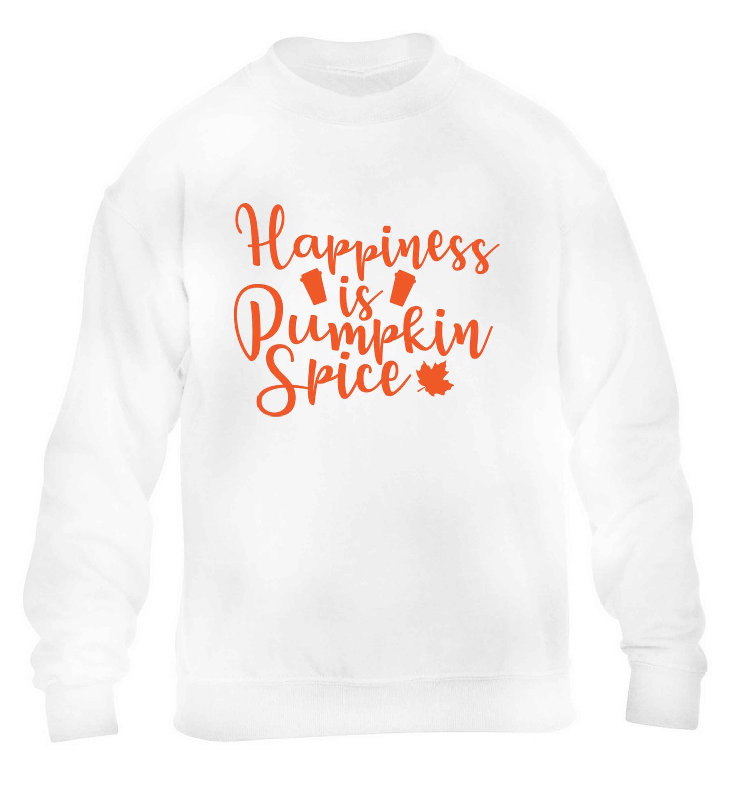 Happiness Pumpkin Spice children's white sweater 12-13 Years