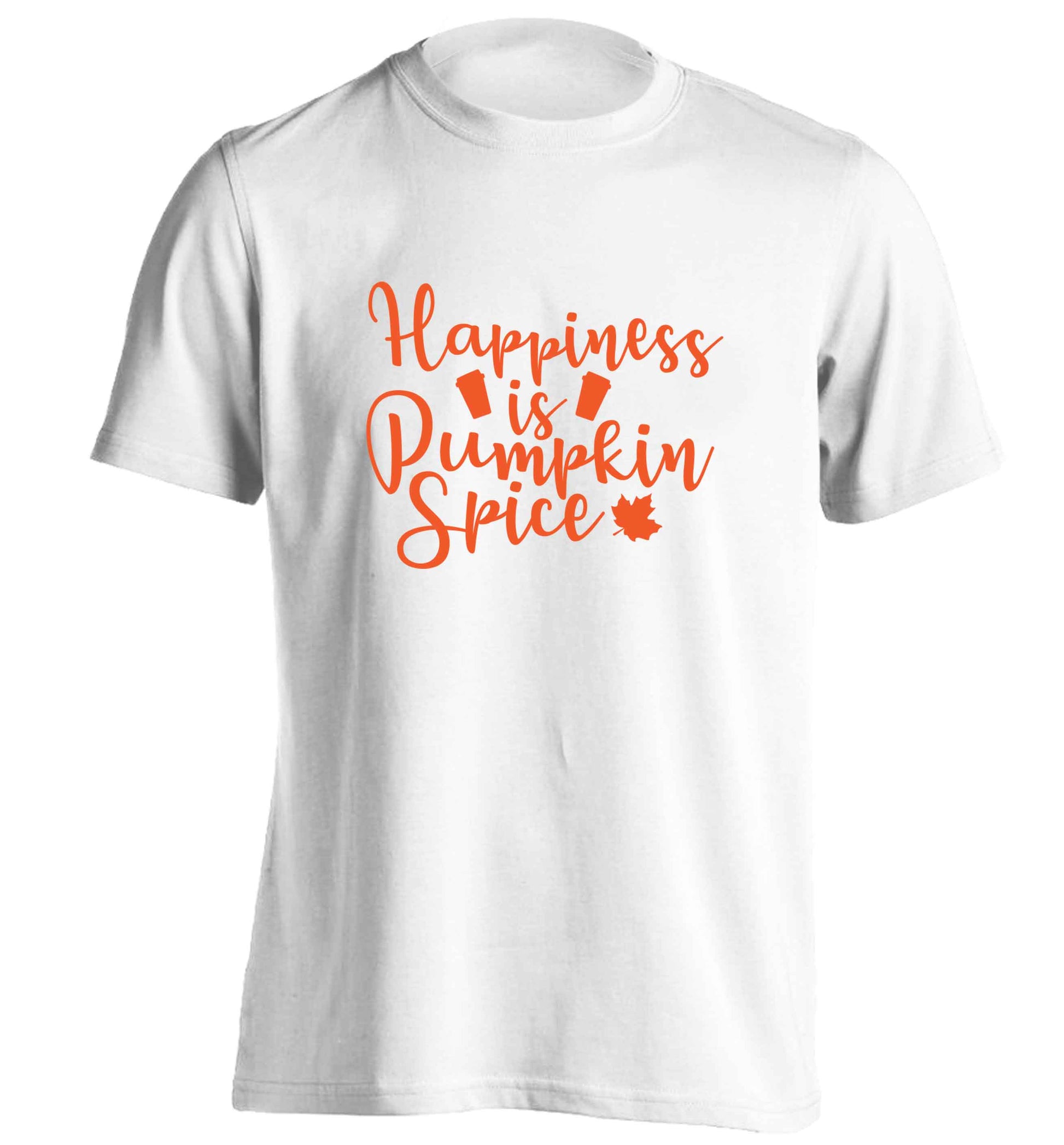 Happiness Pumpkin Spice adults unisex white Tshirt 2XL
