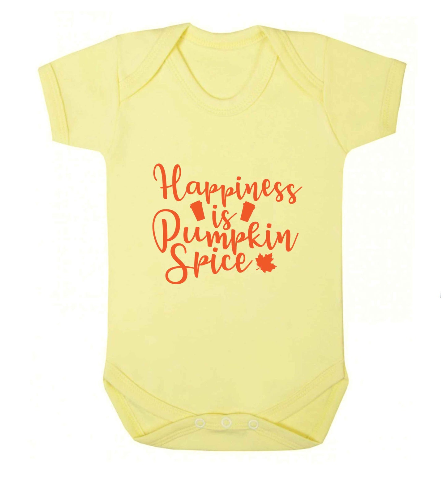 Happiness Pumpkin Spice baby vest pale yellow 18-24 months