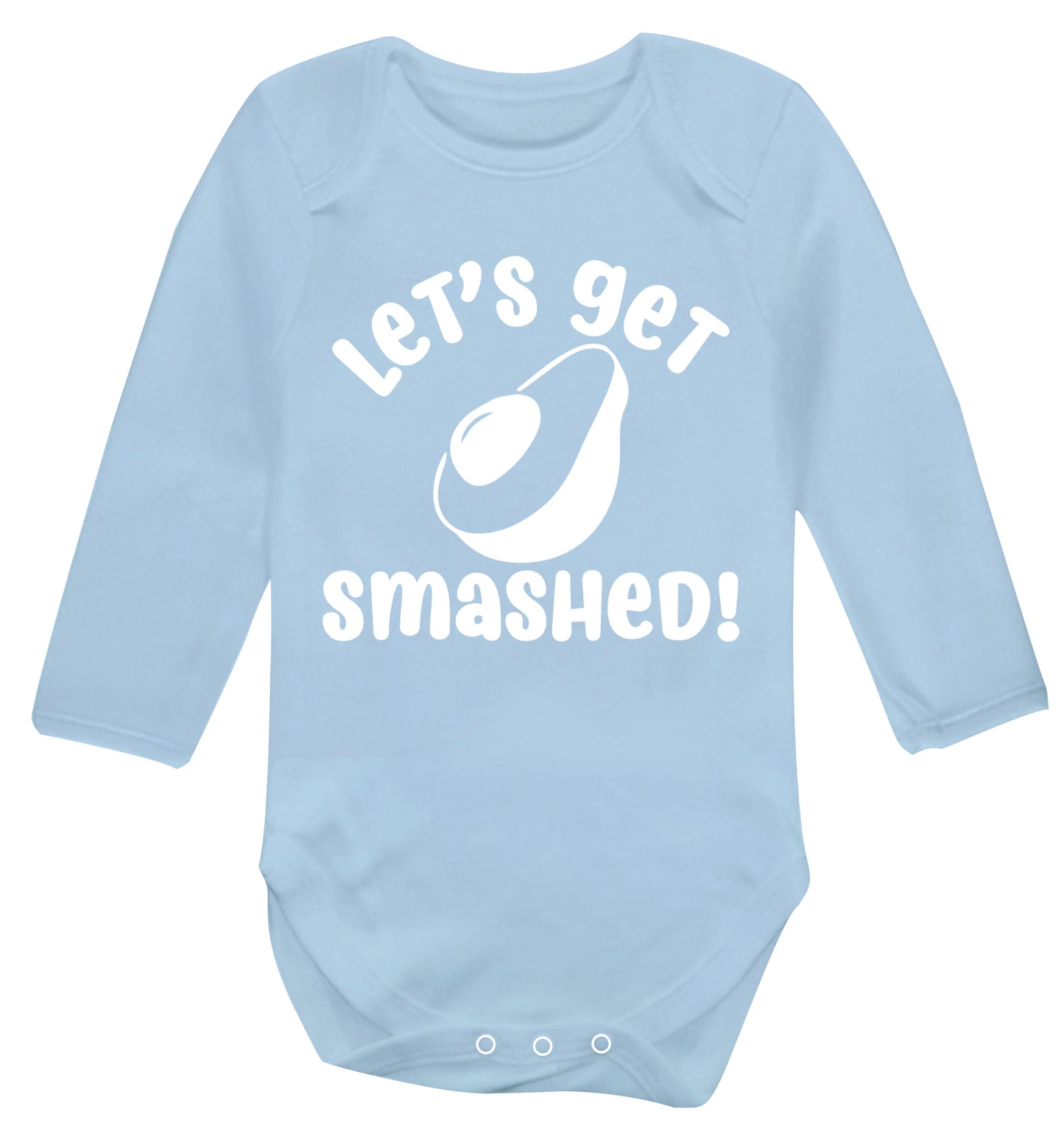 Let's get smashed Baby Vest long sleeved pale blue 6-12 months