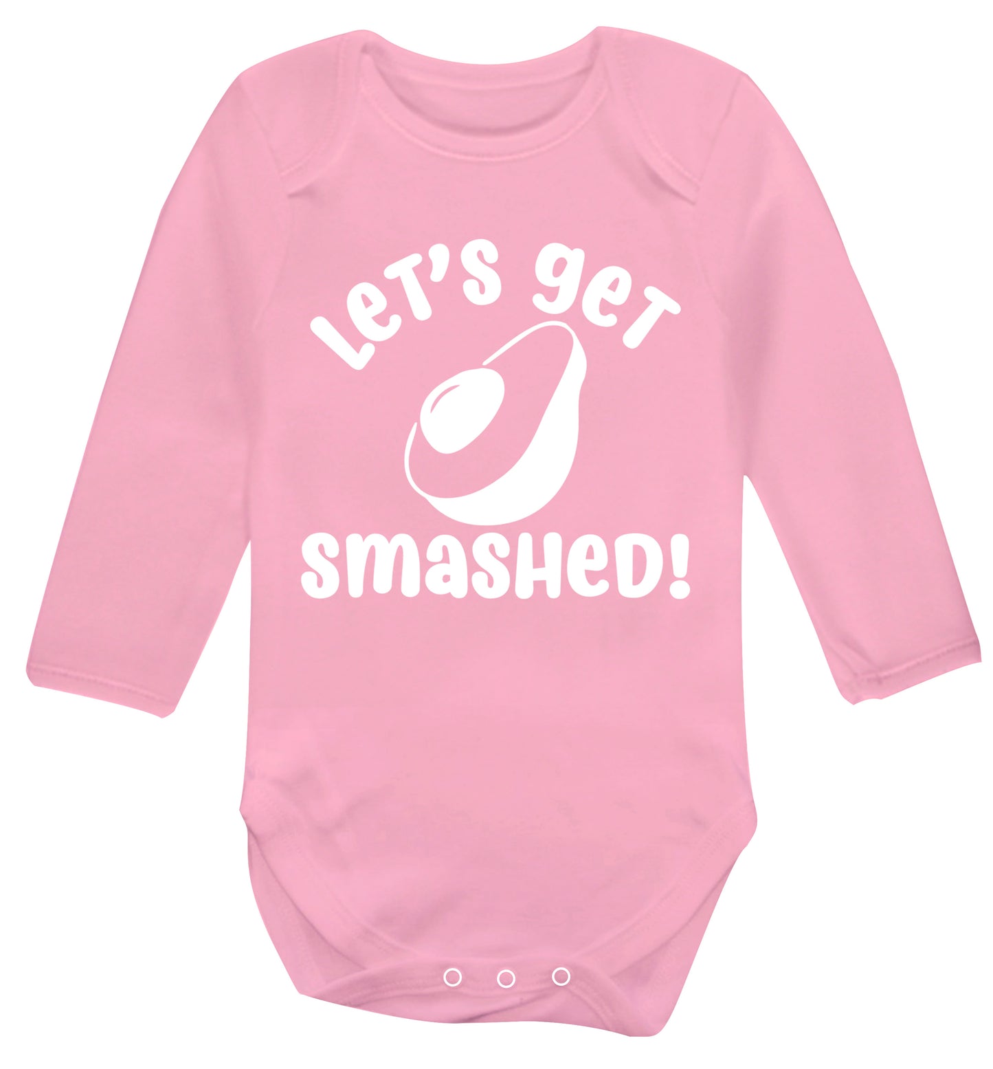 Let's get smashed Baby Vest long sleeved pale pink 6-12 months