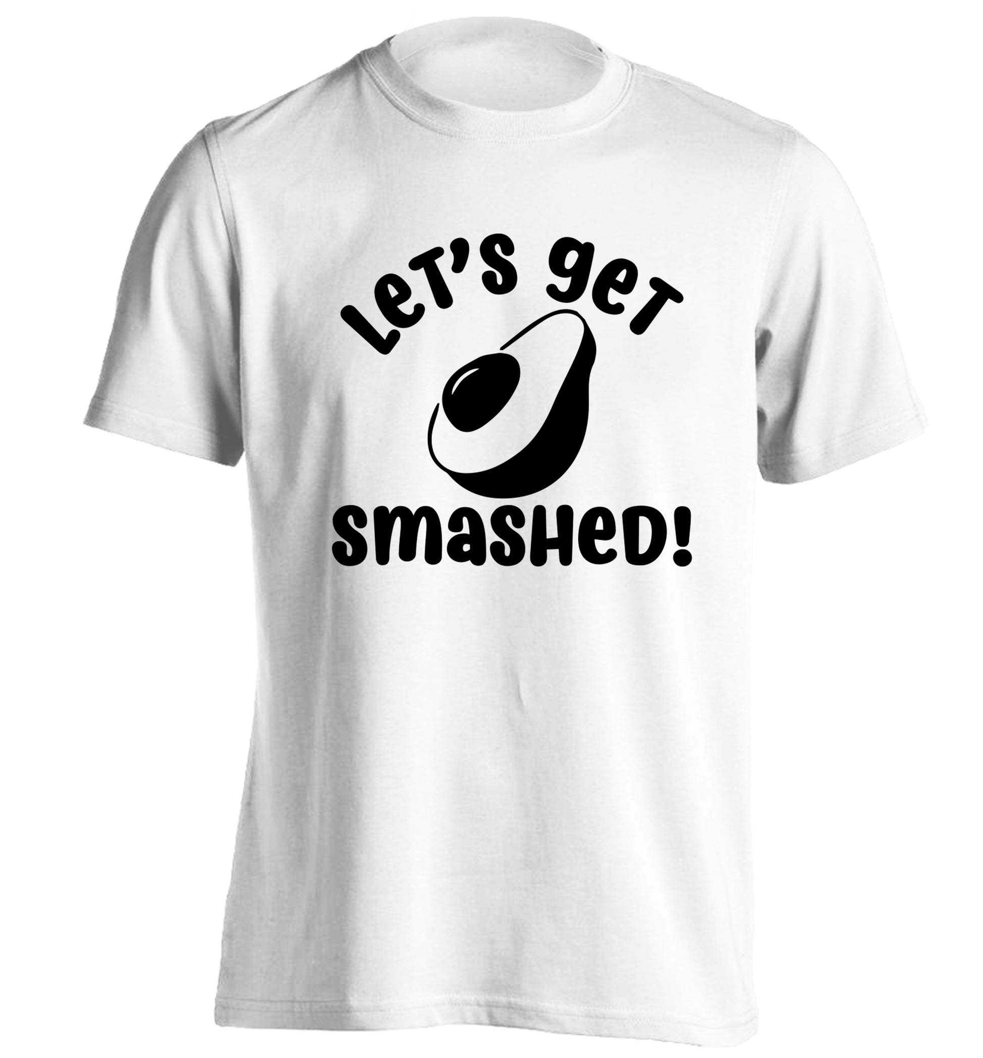 Let's get smashed adults unisex white Tshirt 2XL