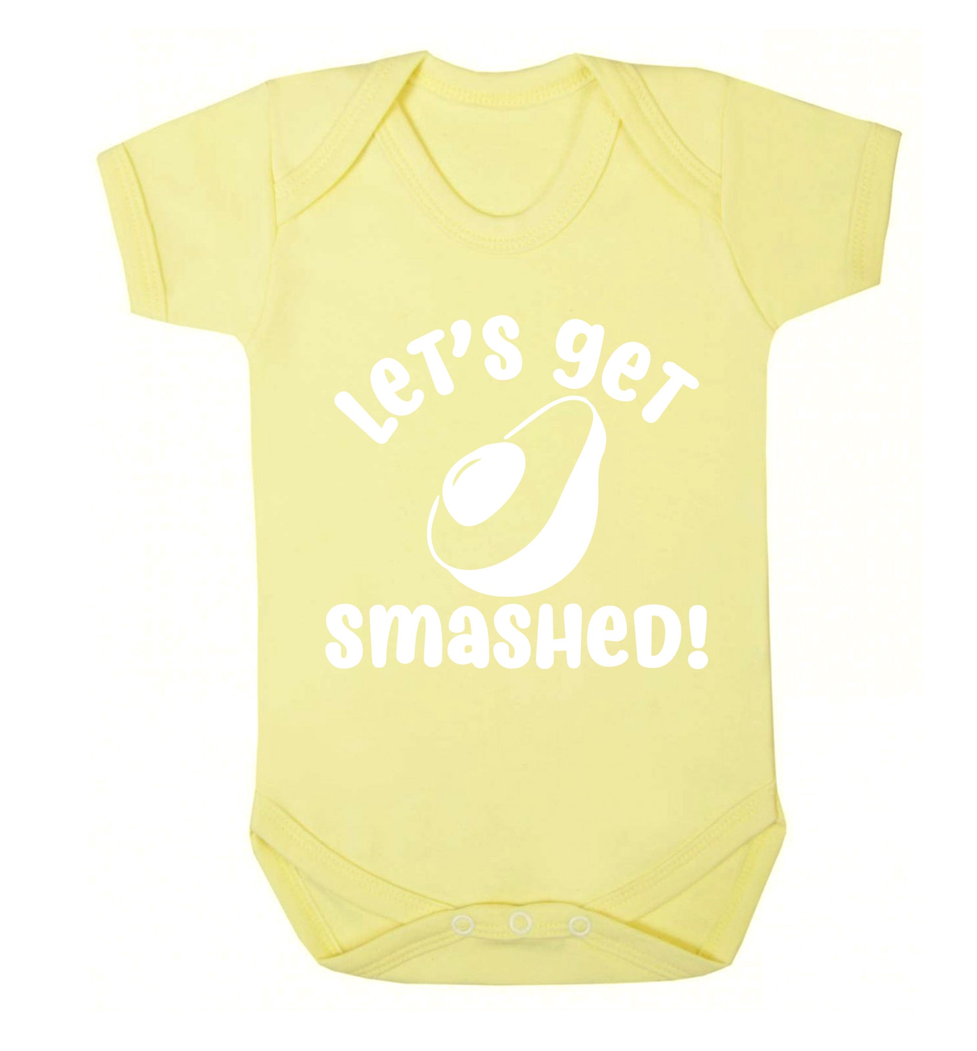 Let's get smashed Baby Vest pale yellow 18-24 months