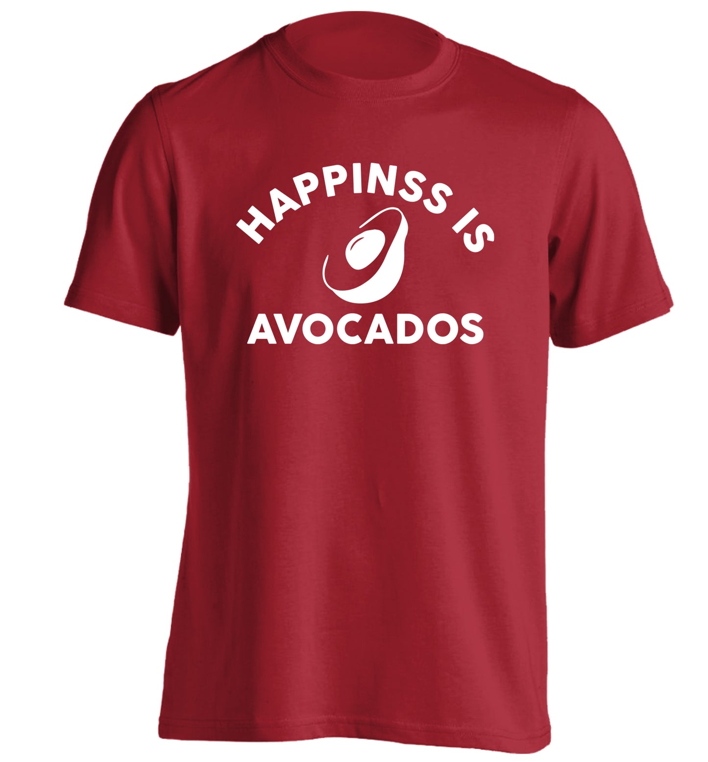 Happiness is avocados adults unisex red Tshirt 2XL
