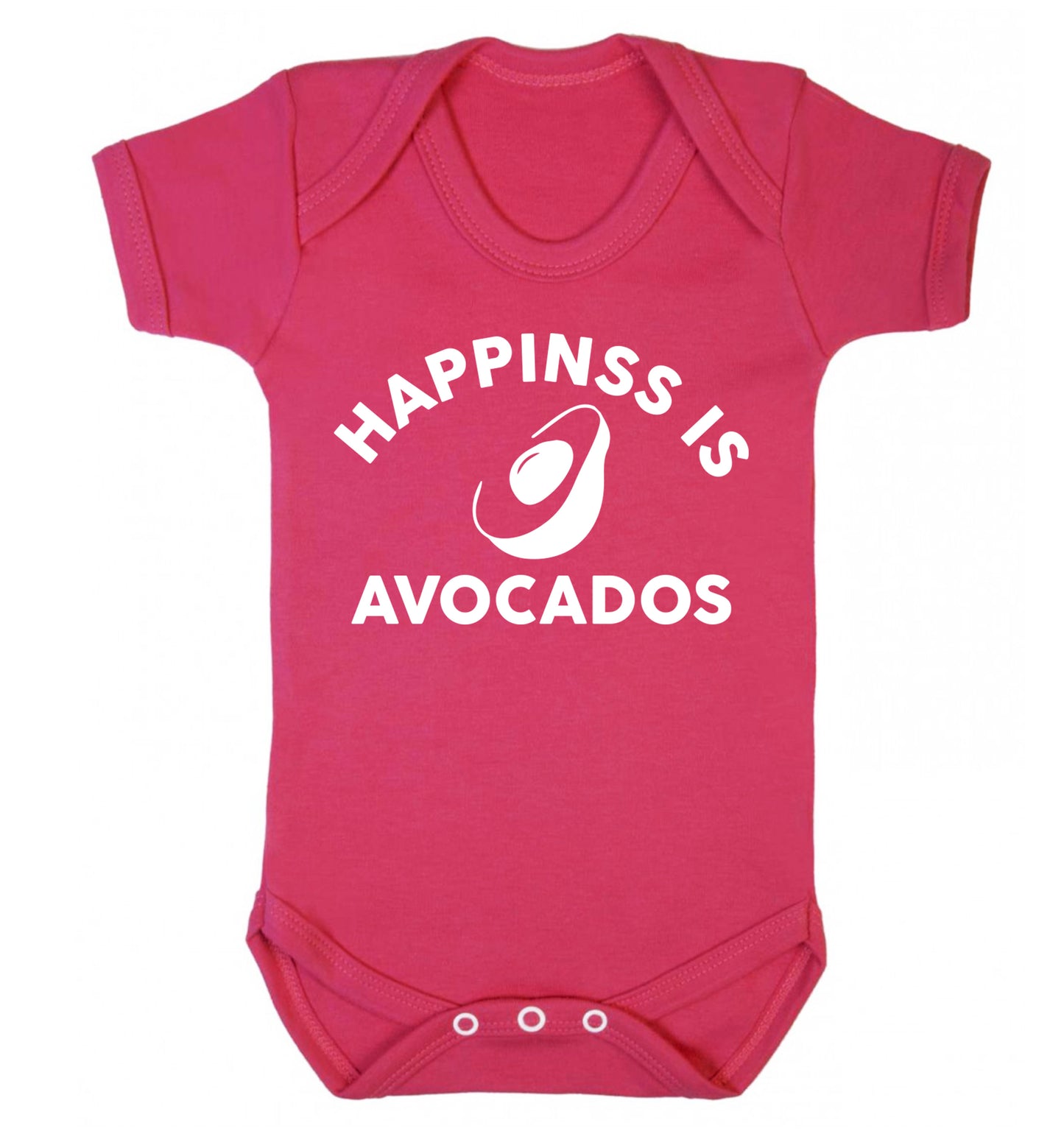 Happiness is avocados Baby Vest dark pink 18-24 months