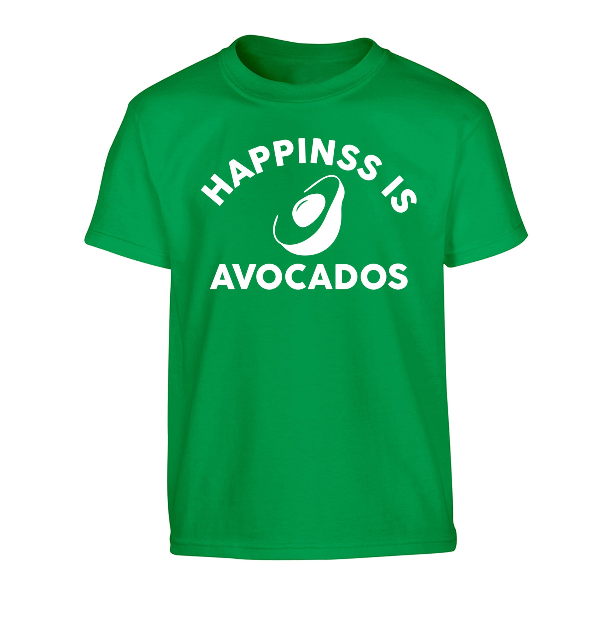 Happiness is avocados Children's green Tshirt 12-14 Years