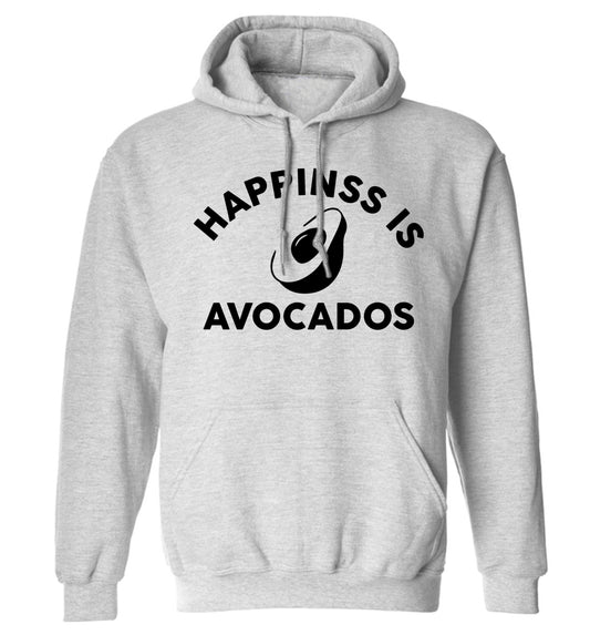 Happiness is avocados adults unisex grey hoodie 2XL