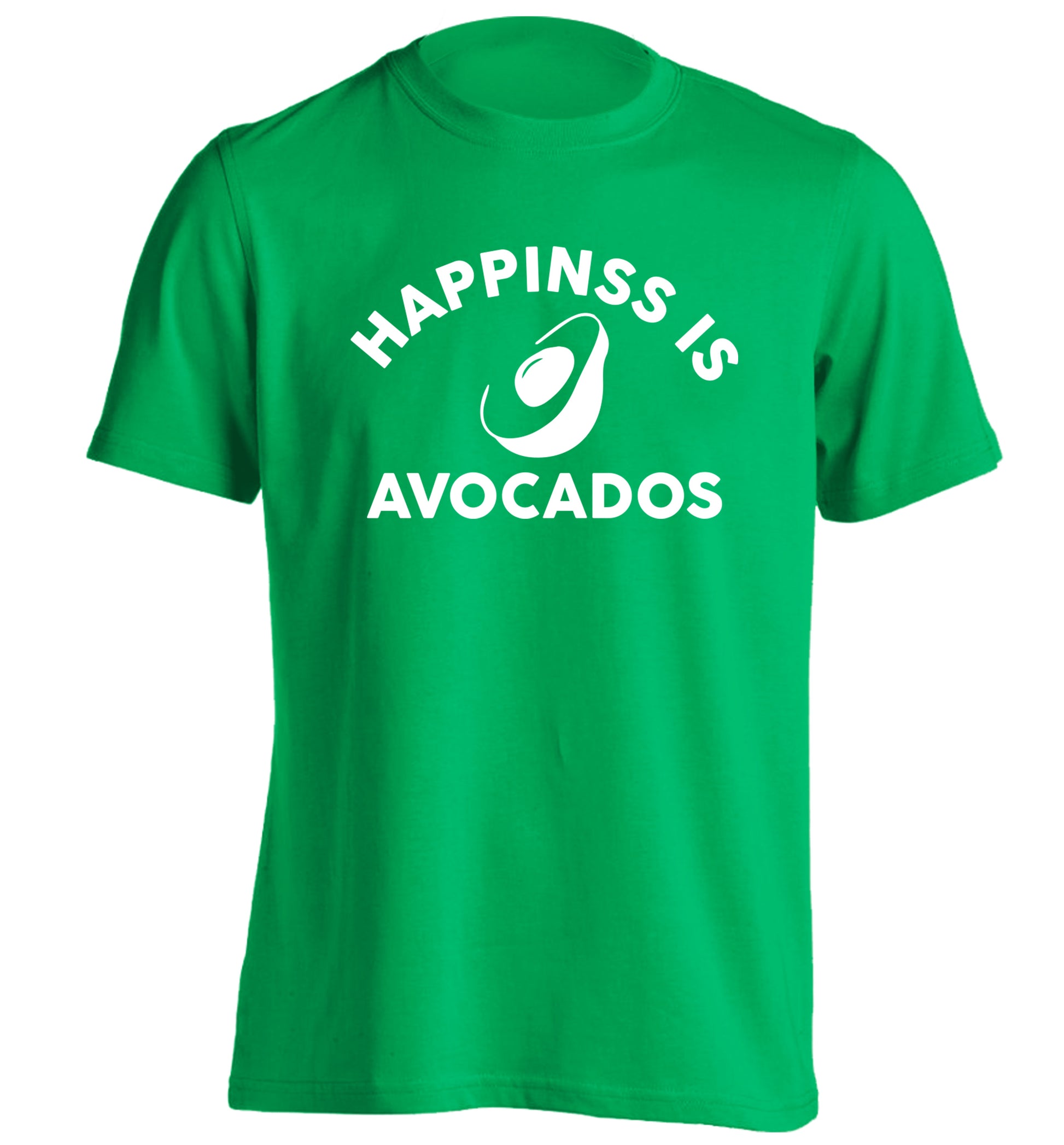 Happiness is avocados adults unisex green Tshirt 2XL