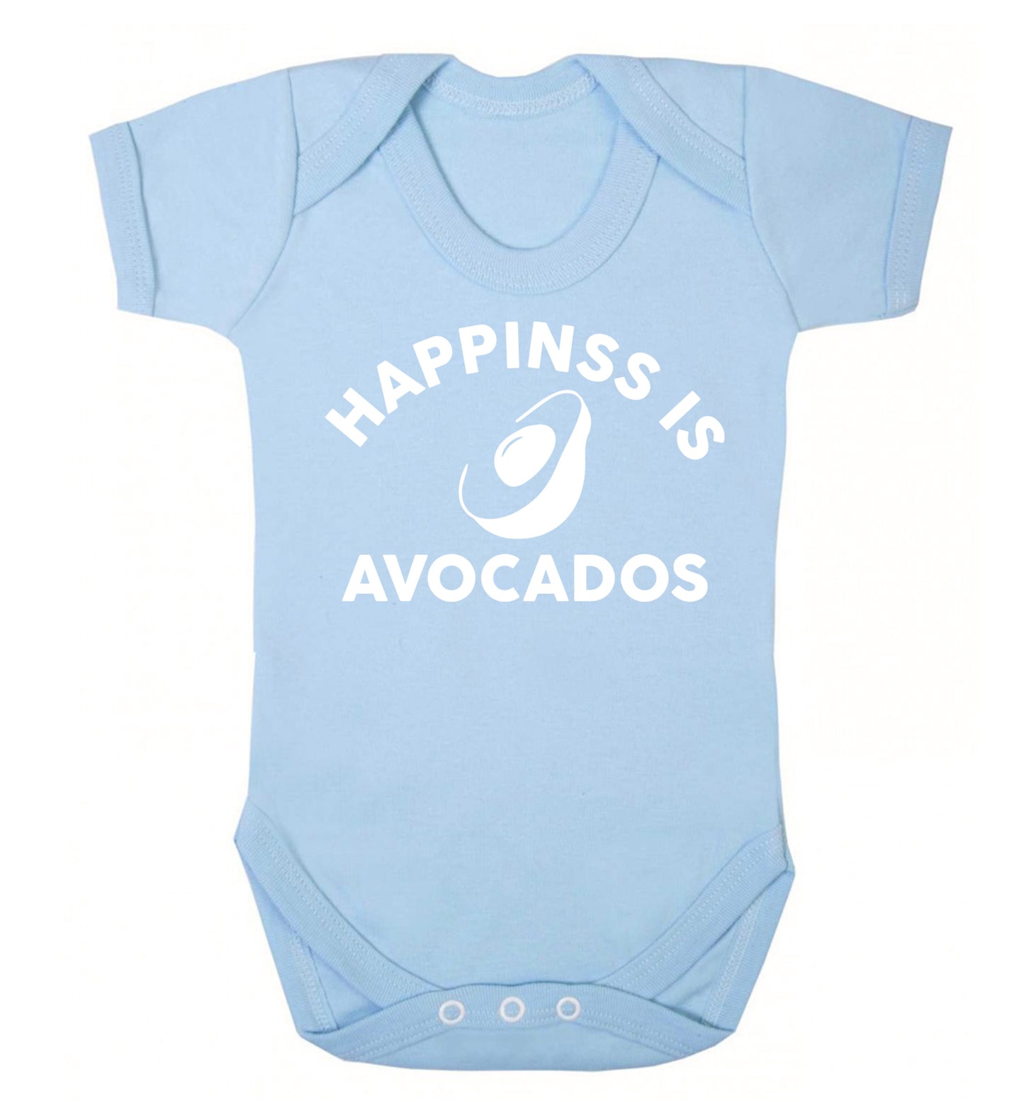 Happiness is avocados Baby Vest pale blue 18-24 months