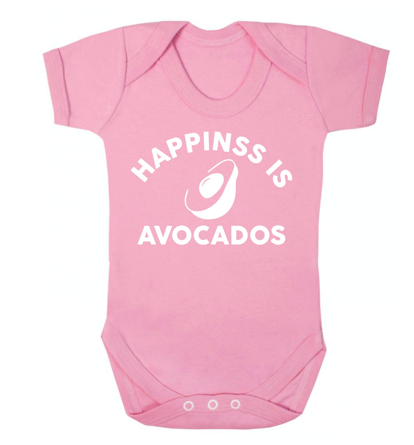 Happiness is avocados Baby Vest pale pink 18-24 months