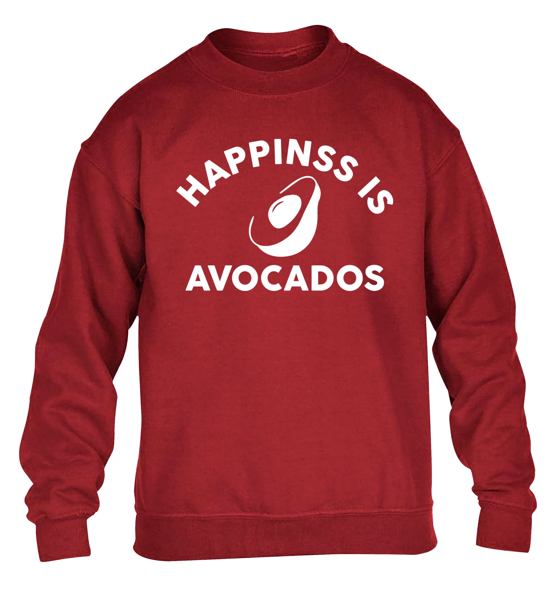 Happiness is avocados children's grey sweater 12-14 Years