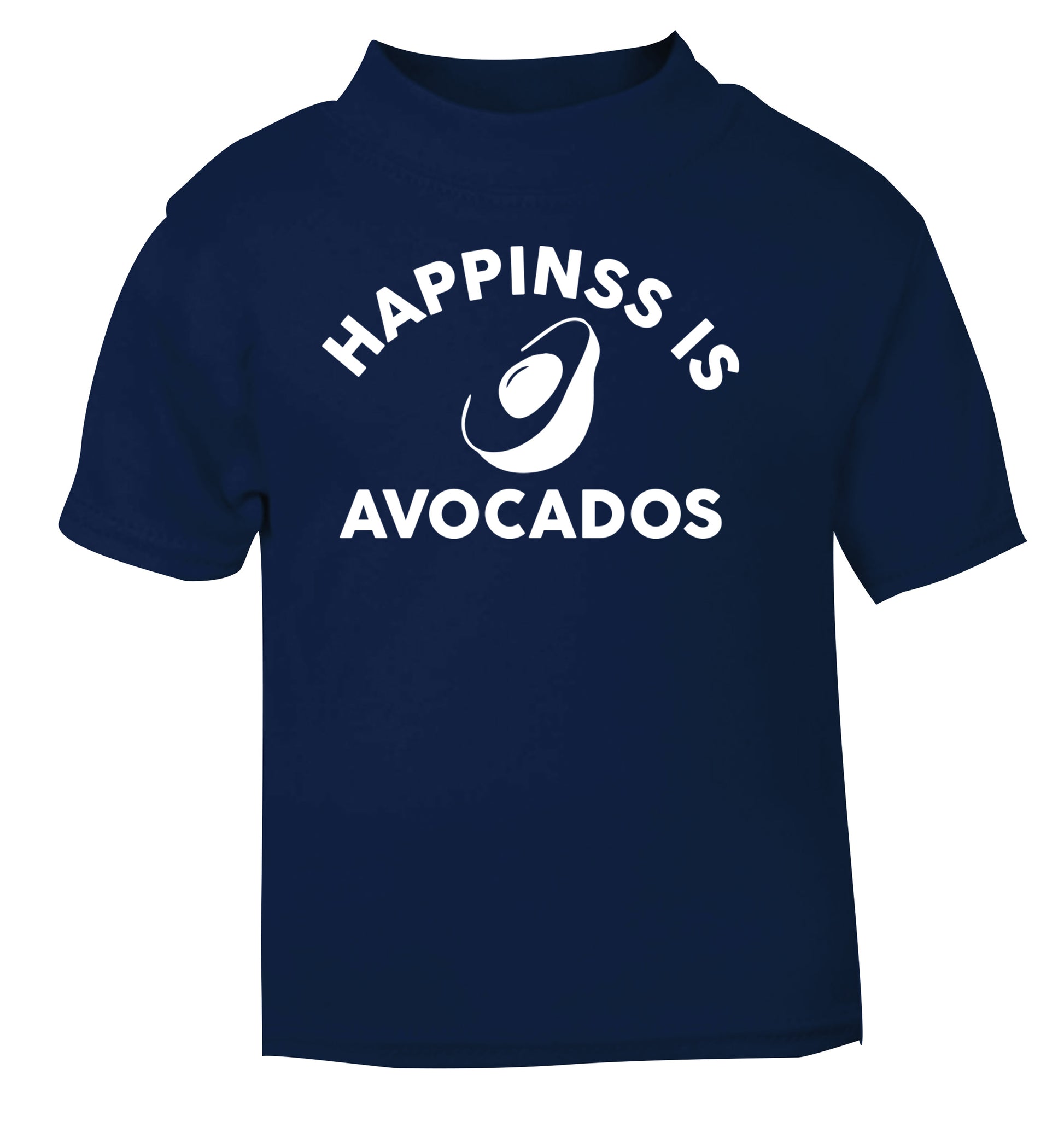 Happiness is avocados navy Baby Toddler Tshirt 2 Years