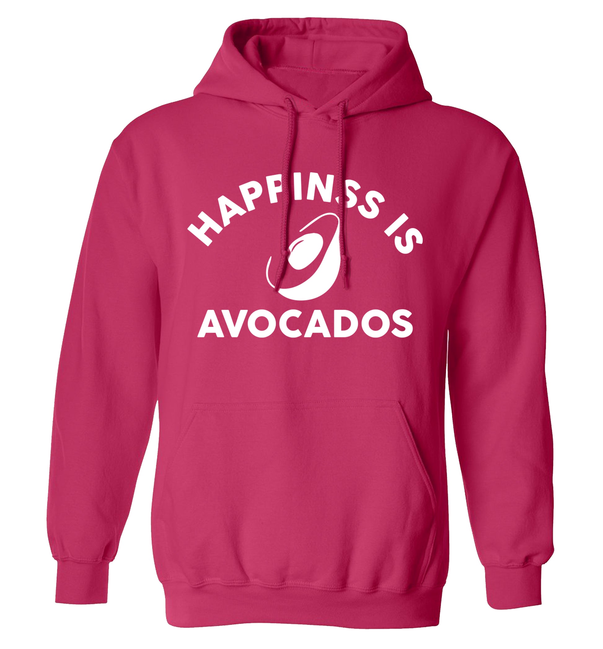 Happiness is avocados adults unisex pink hoodie 2XL