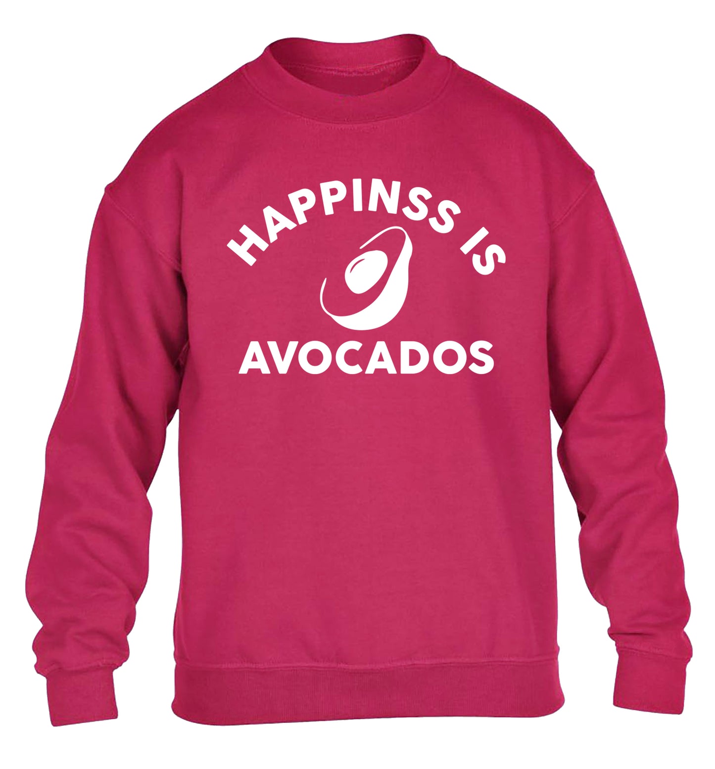 Happiness is avocados children's pink sweater 12-14 Years