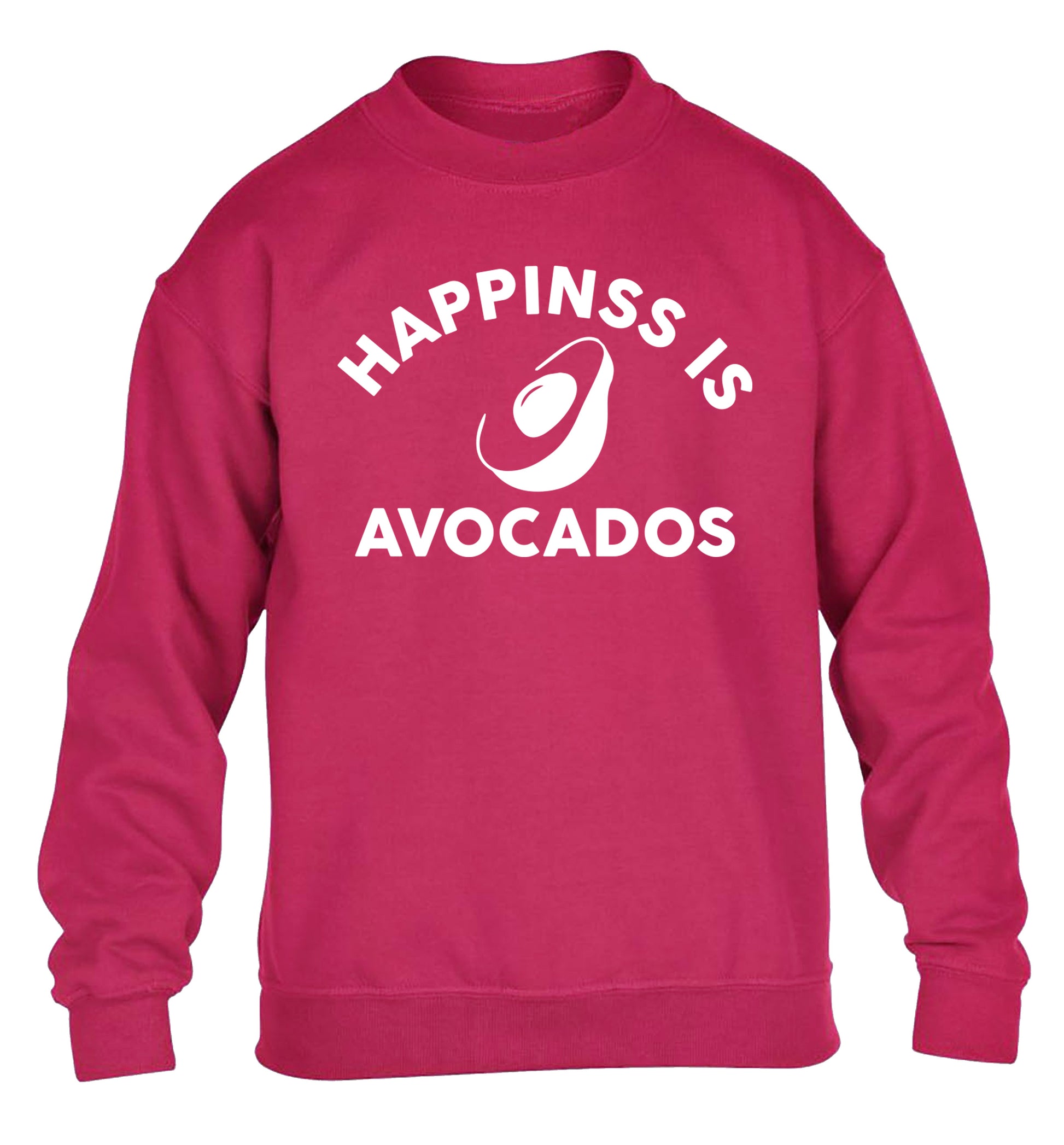 Happiness is avocados children's pink sweater 12-14 Years