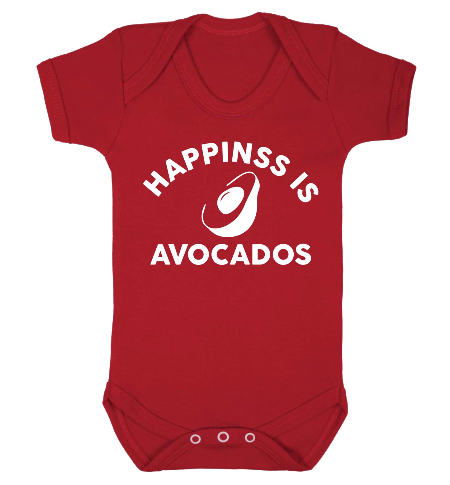 Happiness is avocados Baby Vest red 18-24 months