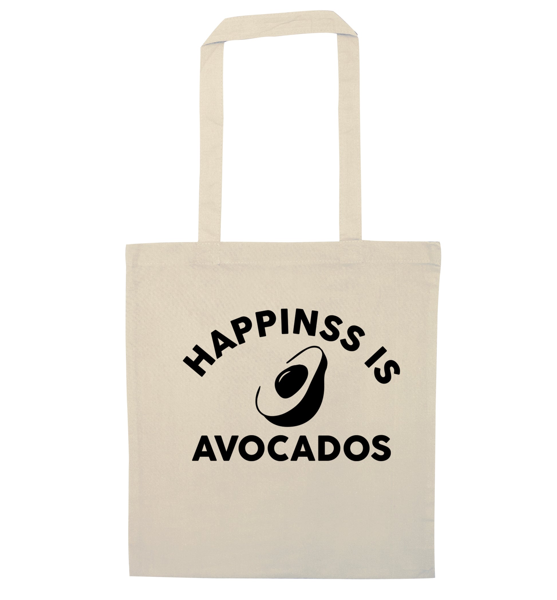 Happiness is avocados natural tote bag