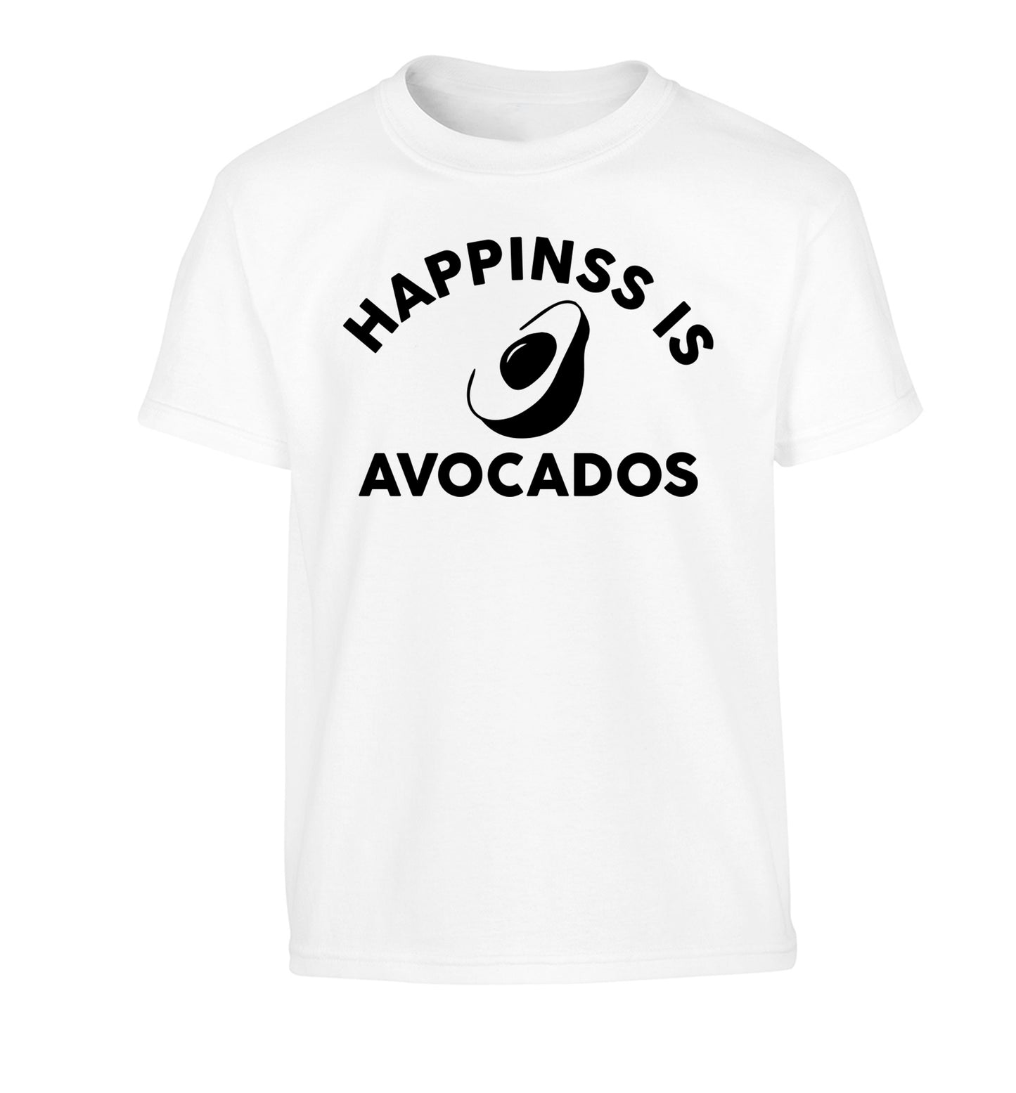 Happiness is avocados Children's white Tshirt 12-14 Years