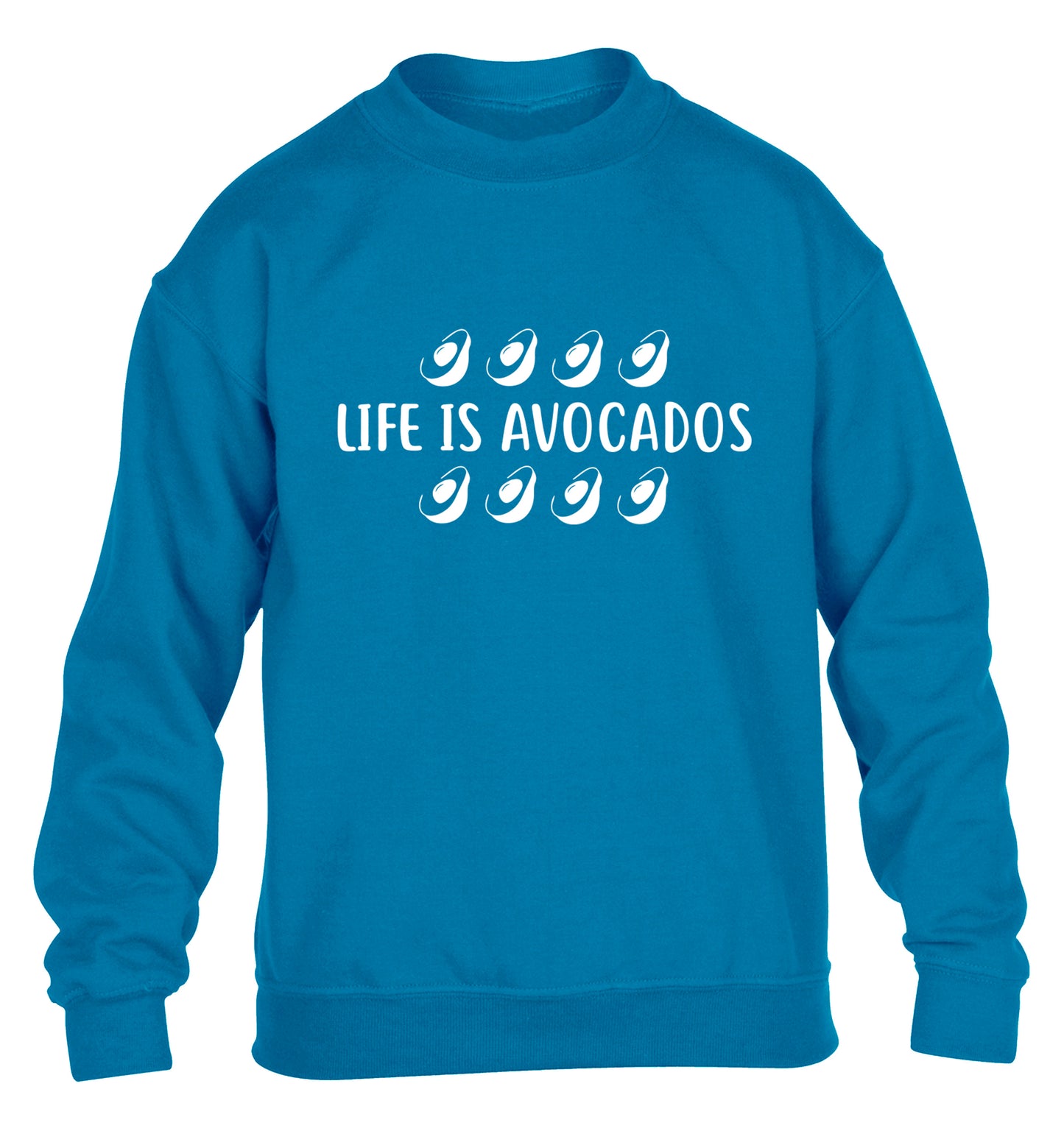 Life is avocados children's blue sweater 12-14 Years