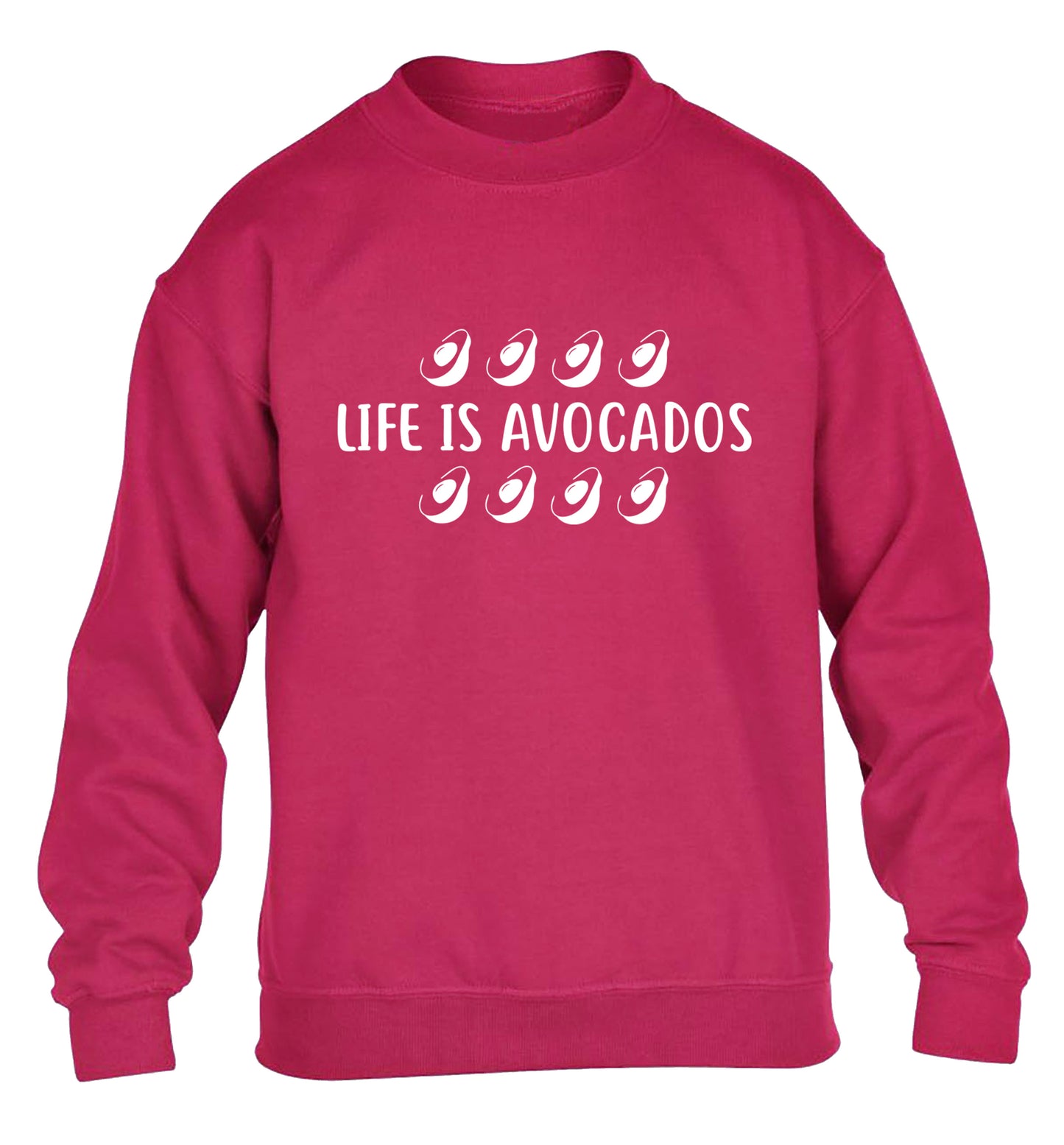 Life is avocados children's pink sweater 12-14 Years