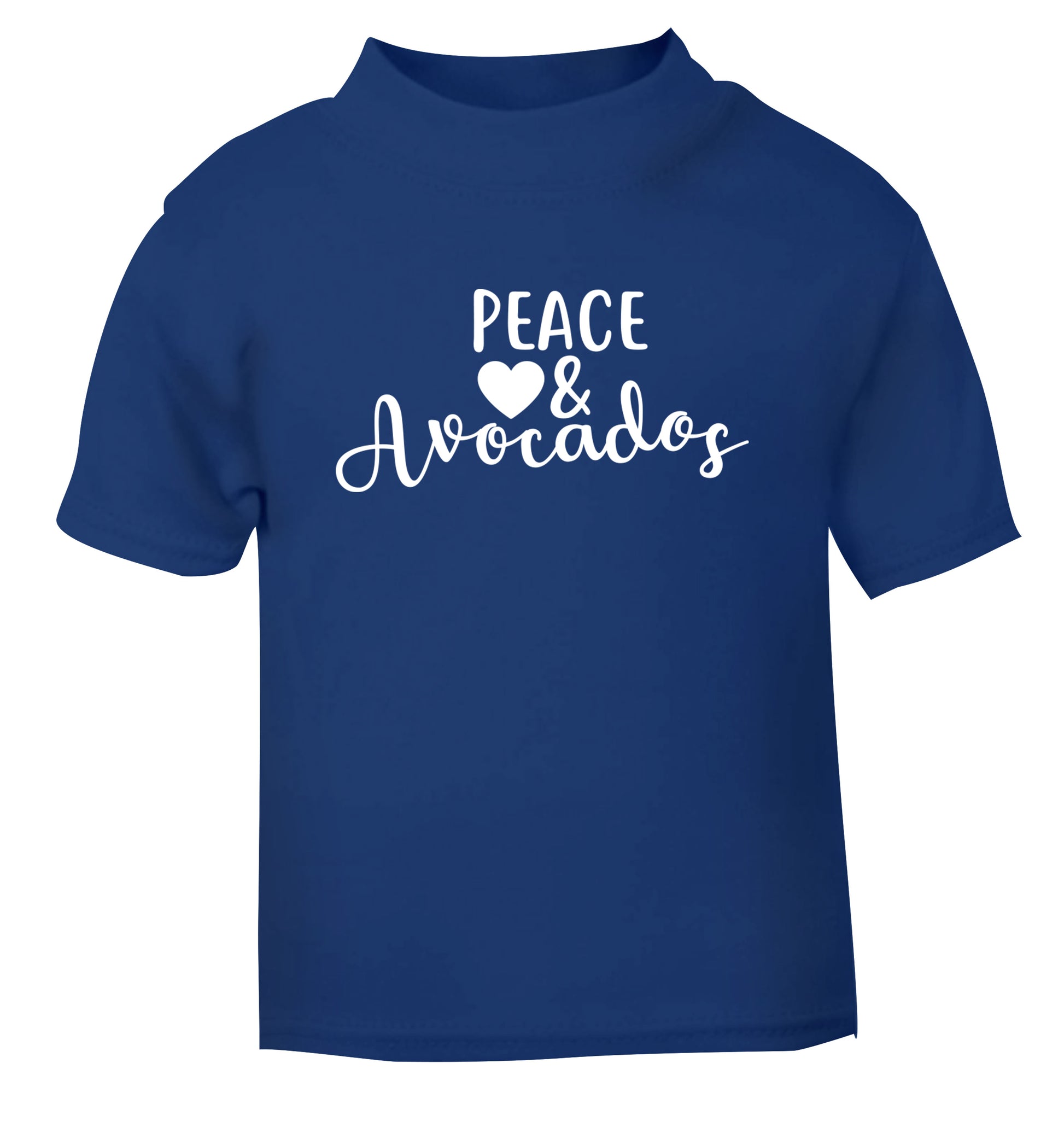 Peace love and avocados blue Baby Toddler Tshirt 2 Years