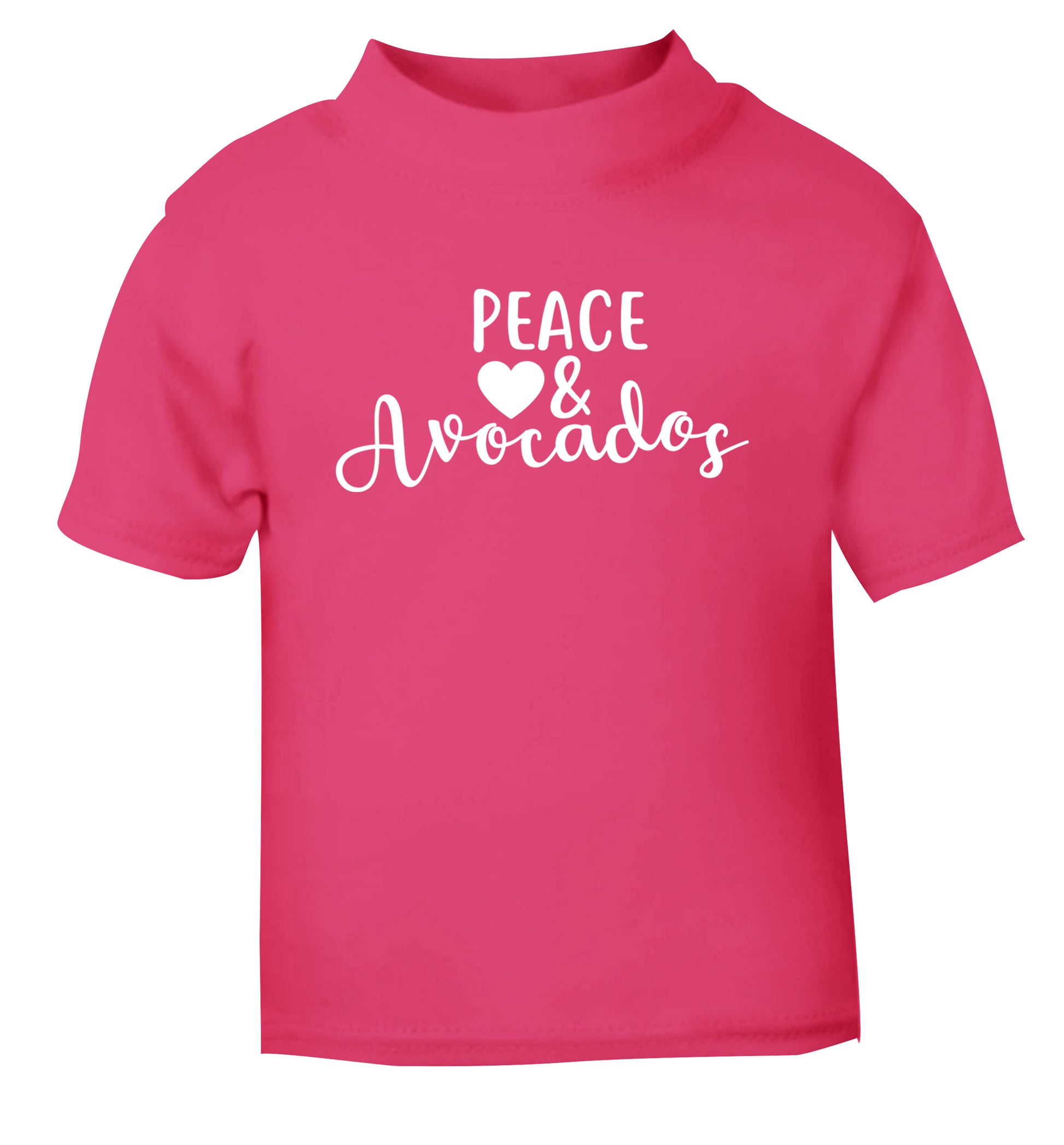 Peace love and avocados pink Baby Toddler Tshirt 2 Years