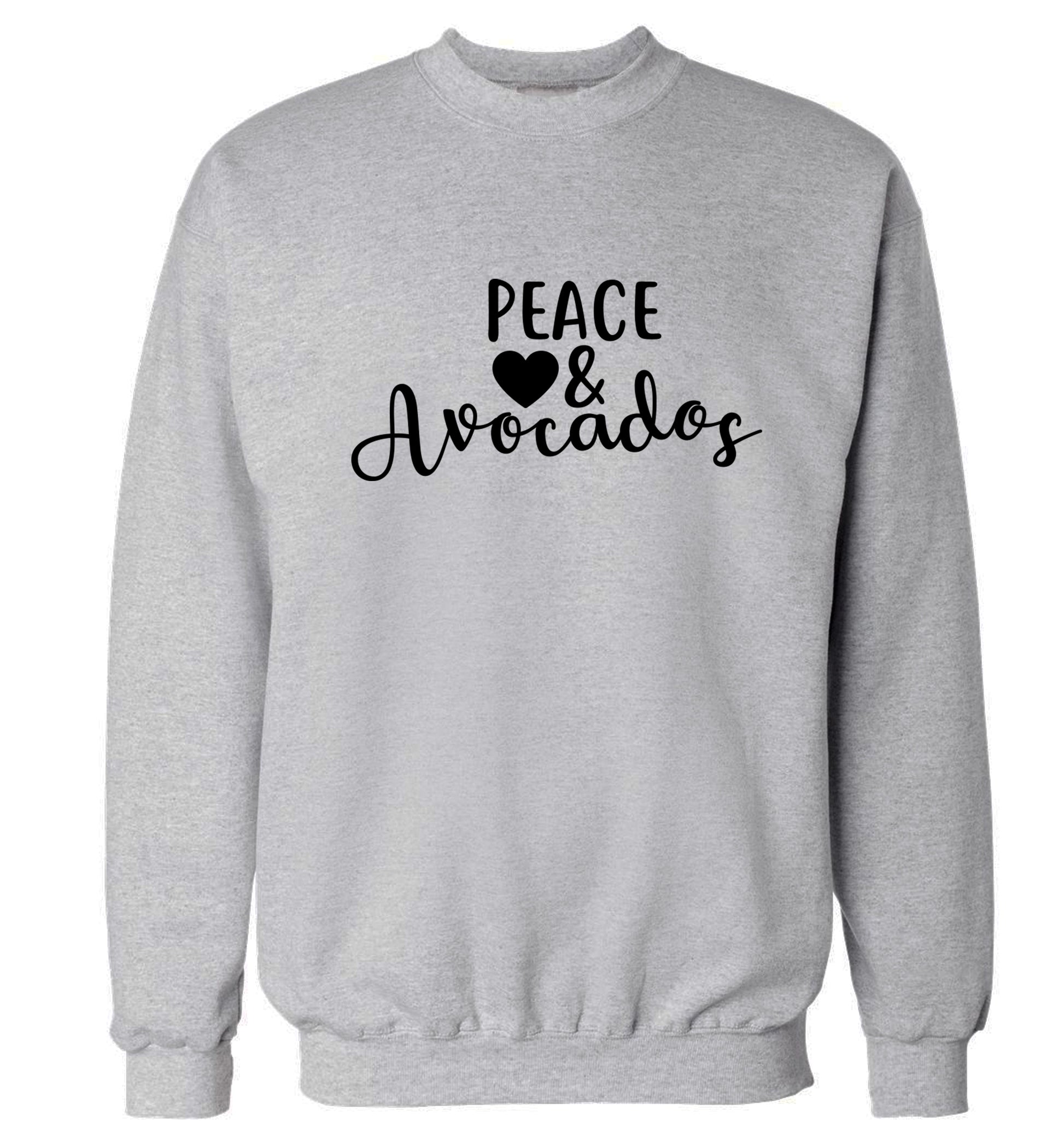 Peace love and avocados Adult's unisex grey Sweater 2XL