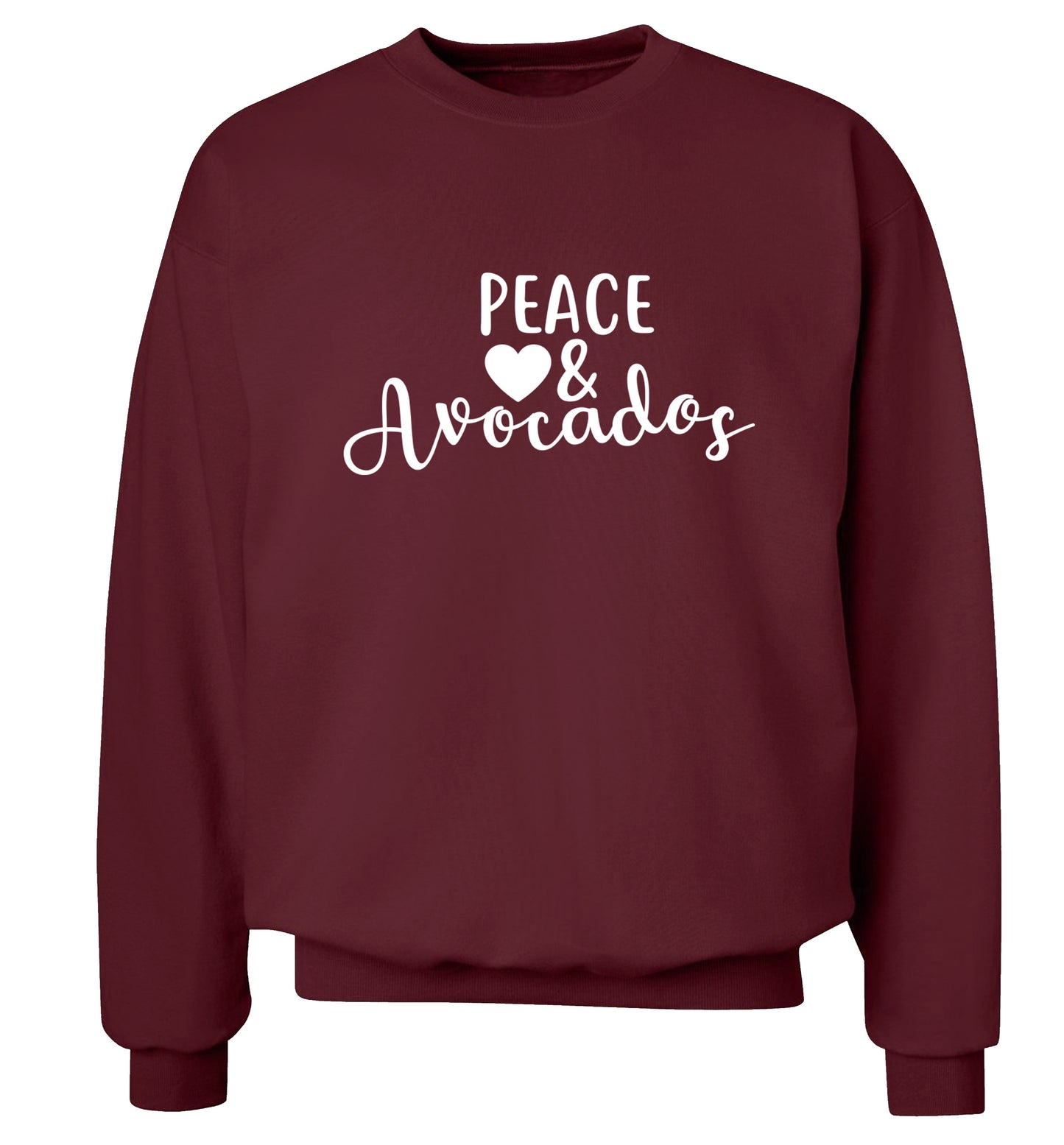 Peace love and avocados Adult's unisex maroon Sweater 2XL